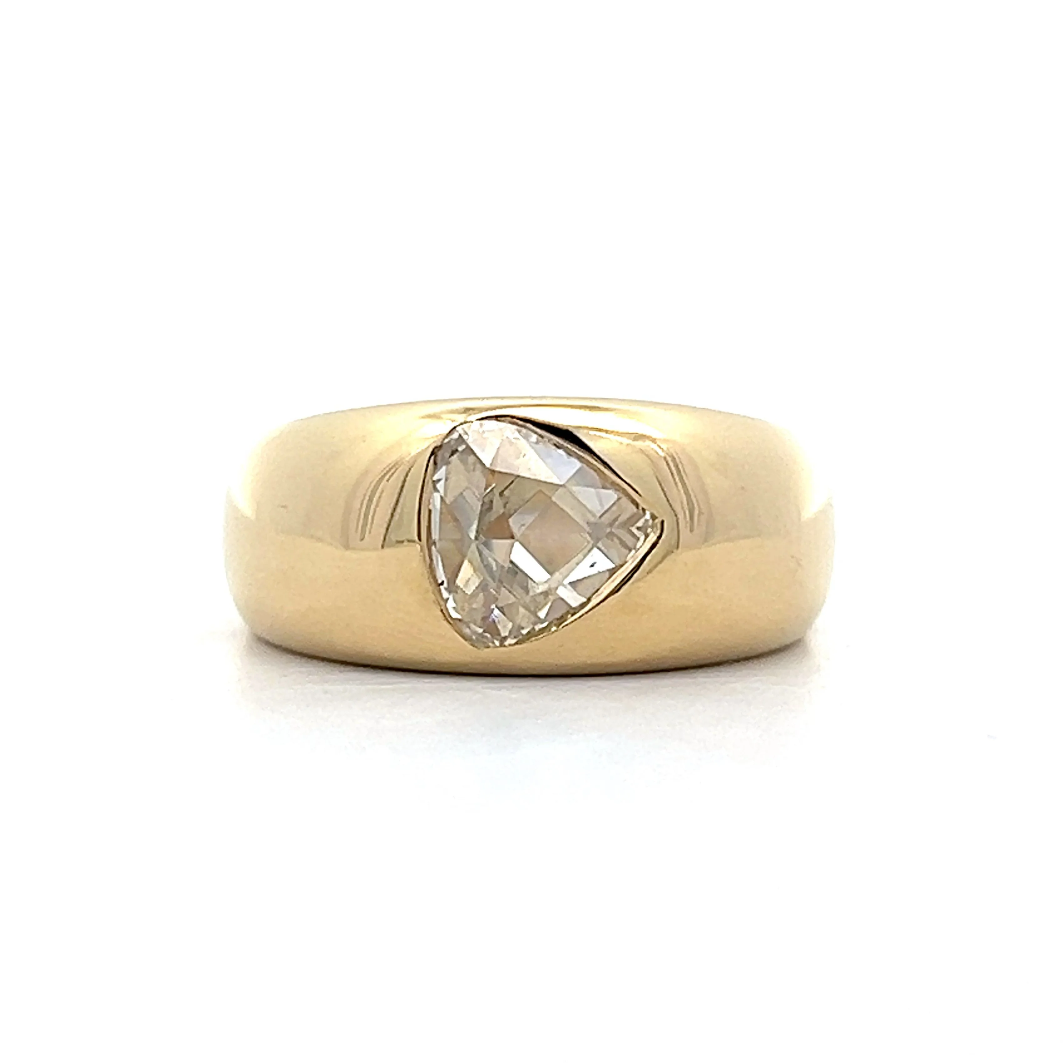 .50 Pear Rose Cut Diamond in 18k Yellow Gold
