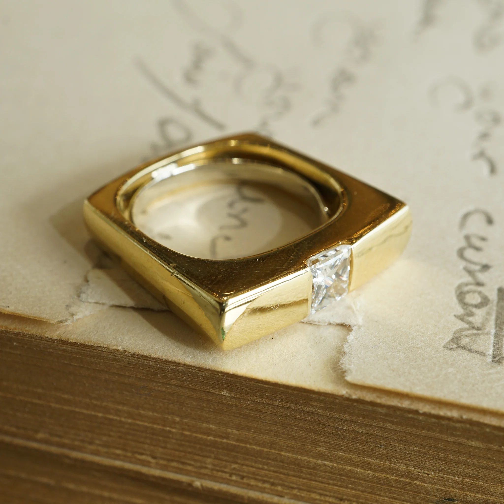 .50 Princess Cut Diamond Cocktail Ring in 18K Yellow Gold - Image 5