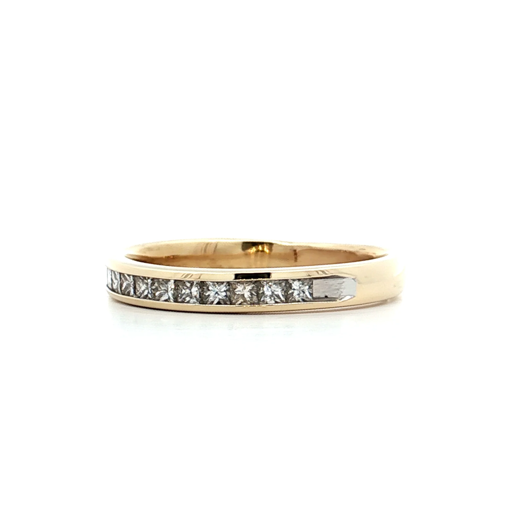 .50 Princess Cut Diamond Wedding Band 14k Yellow Gold - Image 2