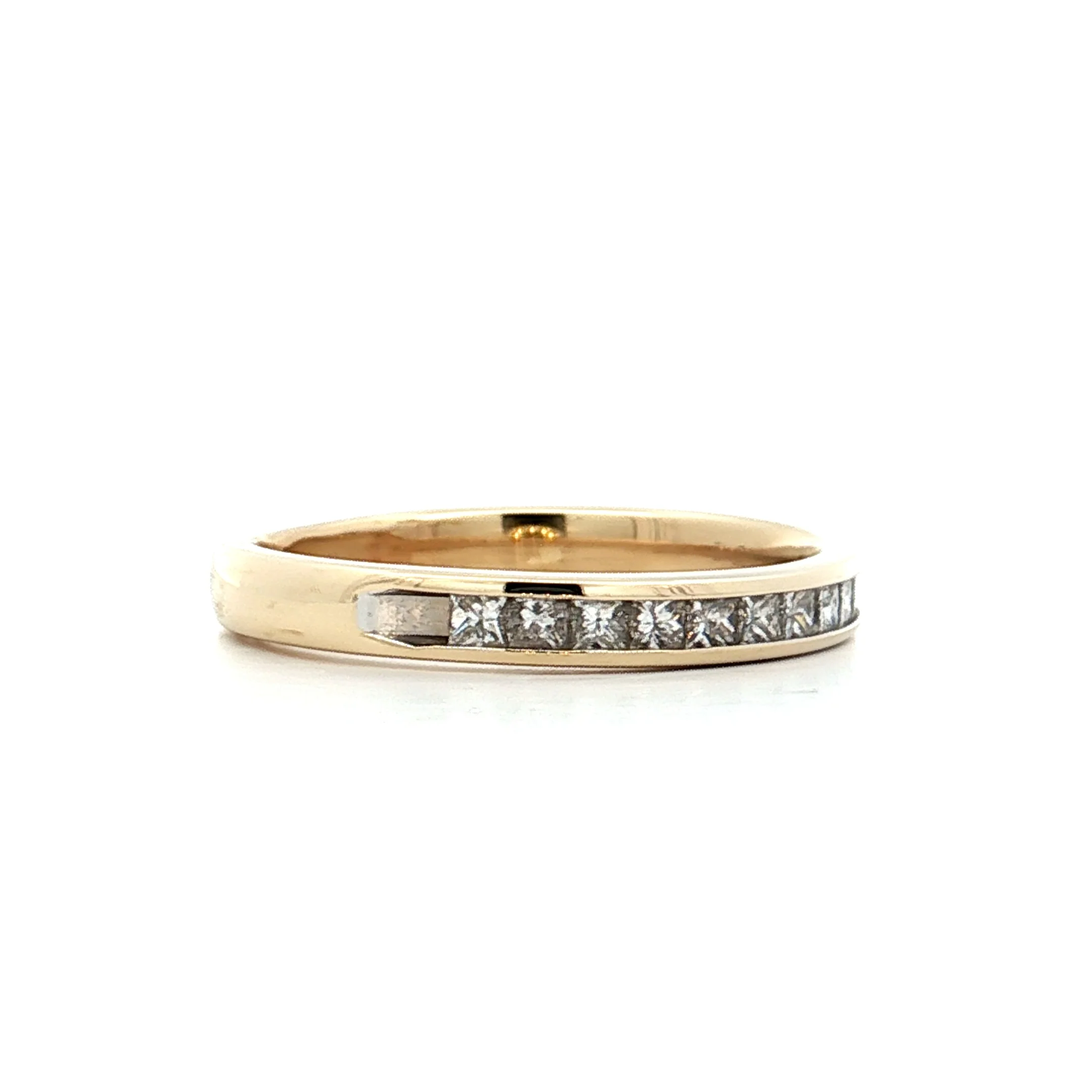 .50 Princess Cut Diamond Wedding Band 14k Yellow Gold - Image 3
