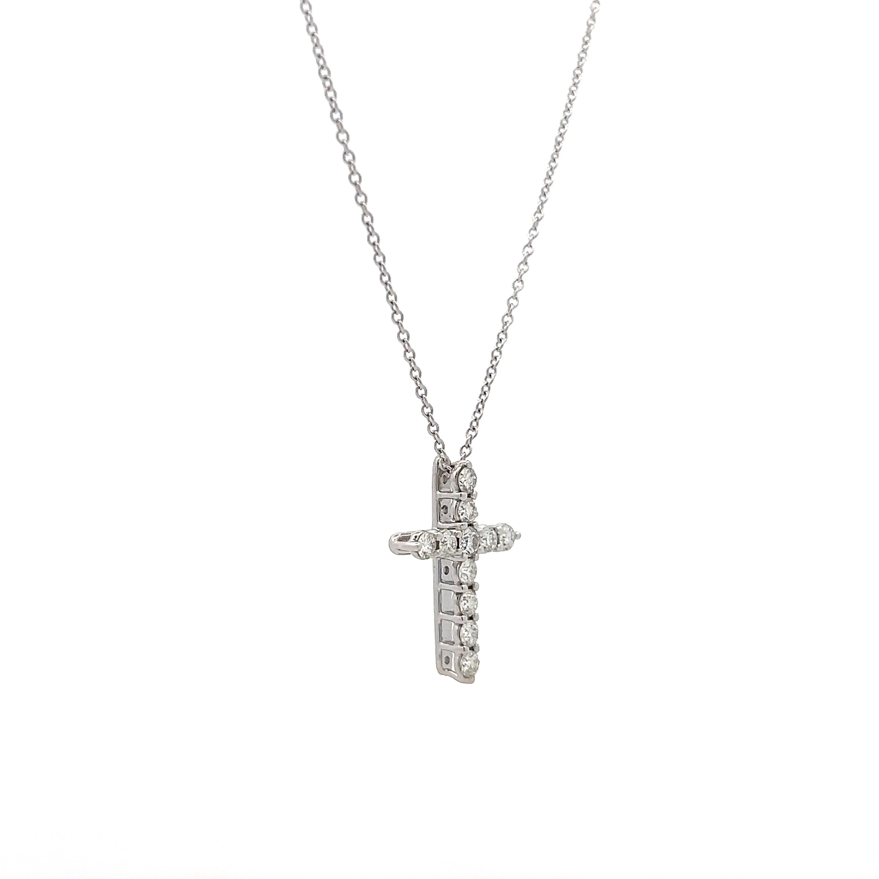 .50 Tiffany & Co Diamond Cross Pendant in 14k & Platinum - Image 3