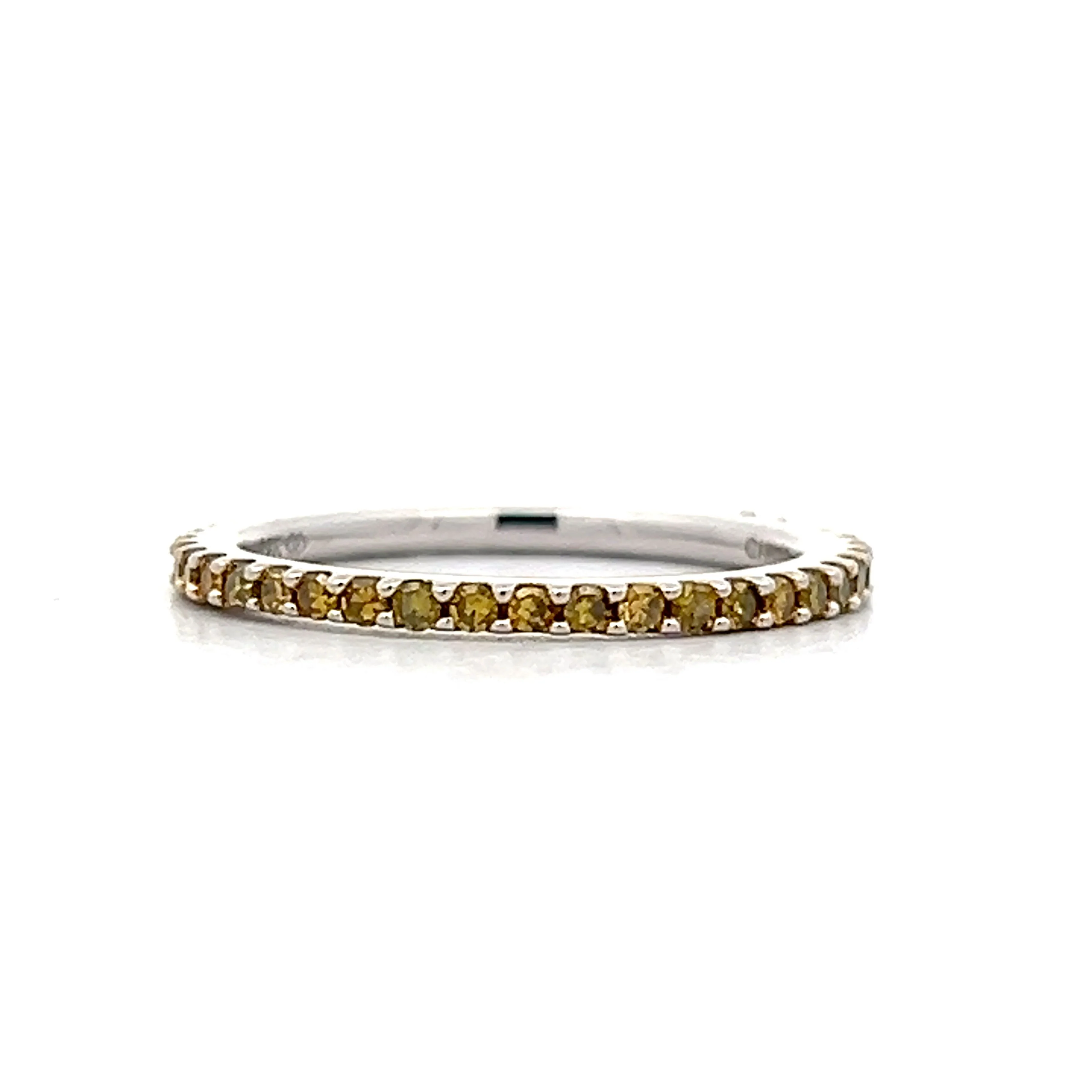 .50 Yellow Diamond Eternity Band in 14k White Gold - Image 2