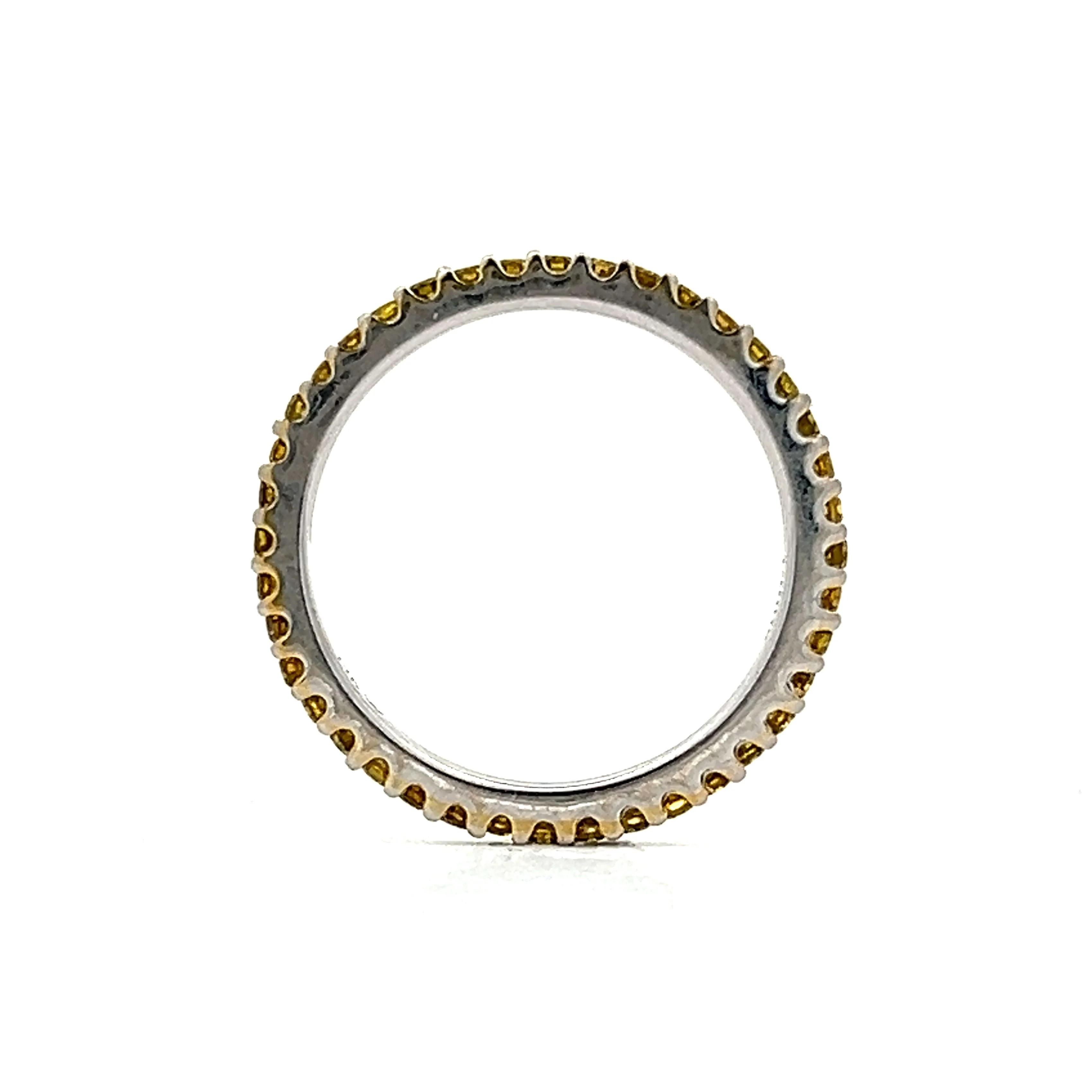 .50 Yellow Diamond Eternity Band in 14k White Gold - Image 4