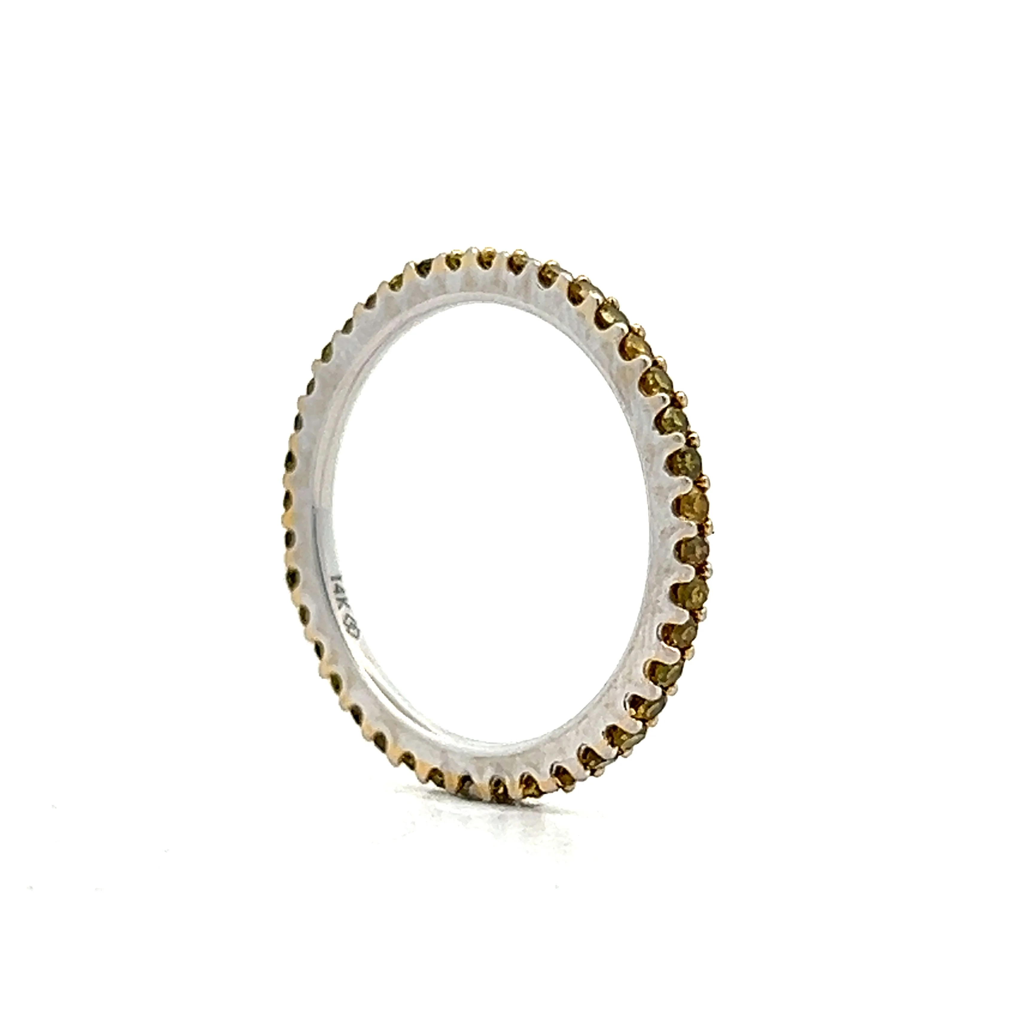 .50 Yellow Diamond Eternity Band in 14k White Gold - Image 5