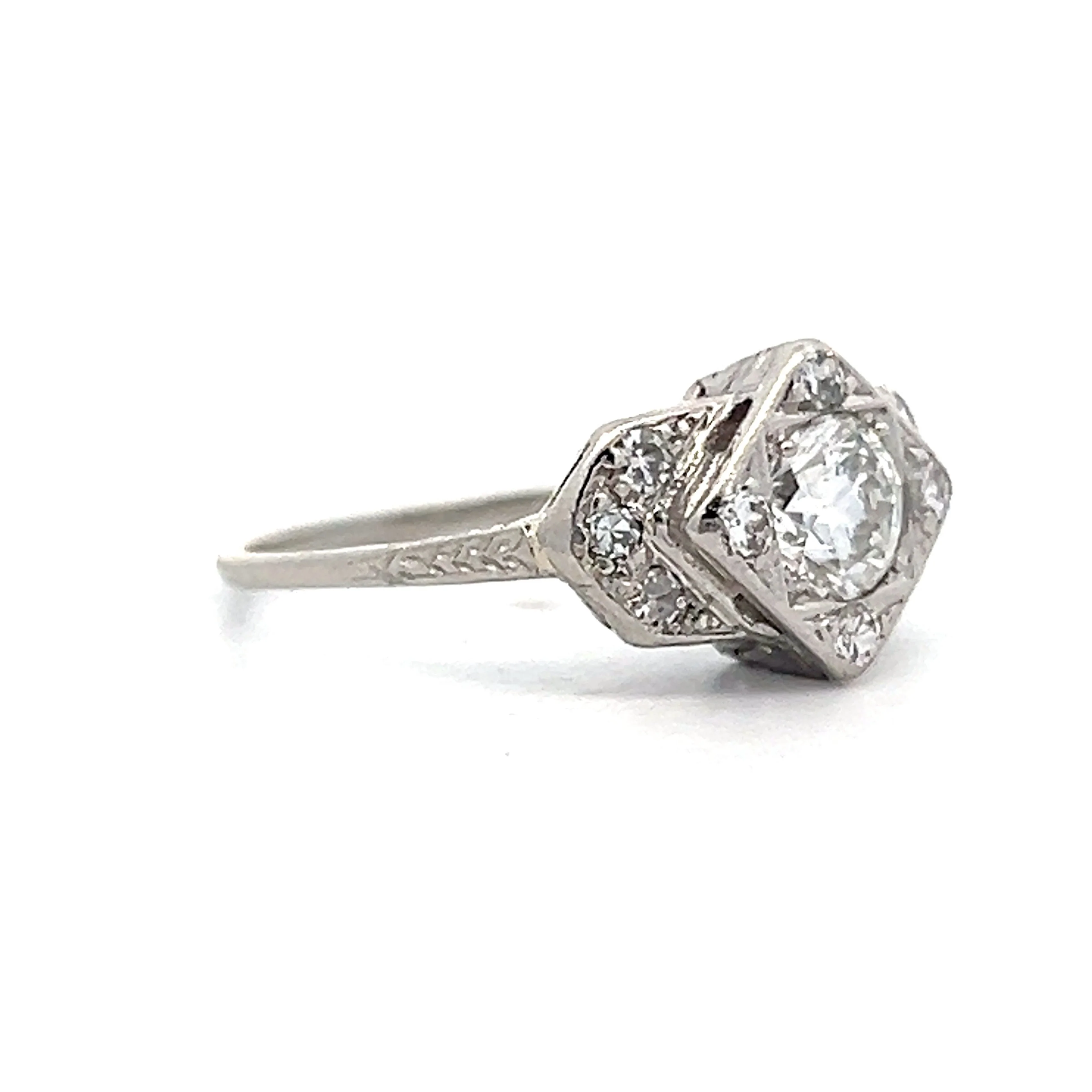 .51 Art Deco Diamond Engagement Ring in Platinum - Image 3