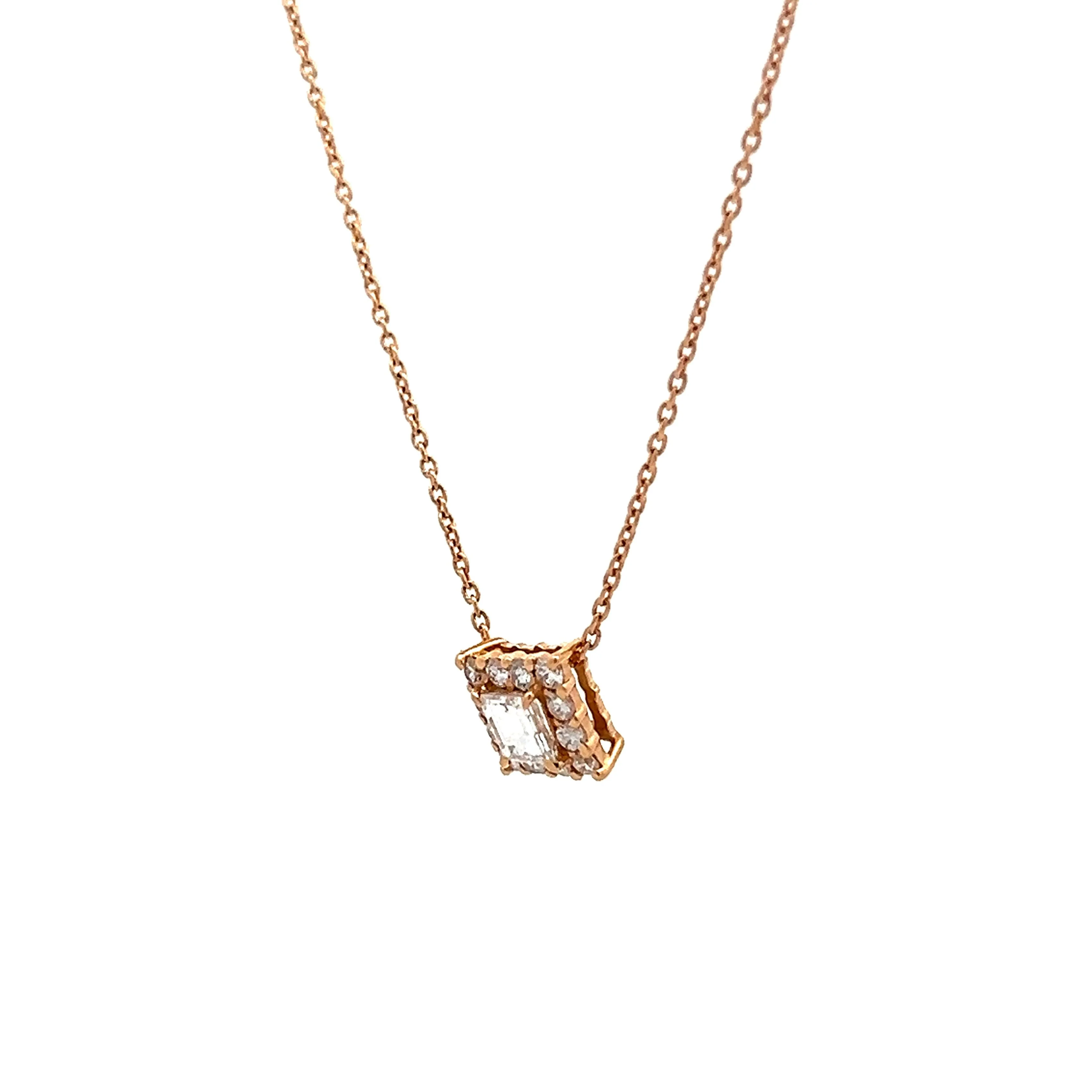 .51 Emerald Cut Diamond Pendant in 18k Yellow Gold - Image 2