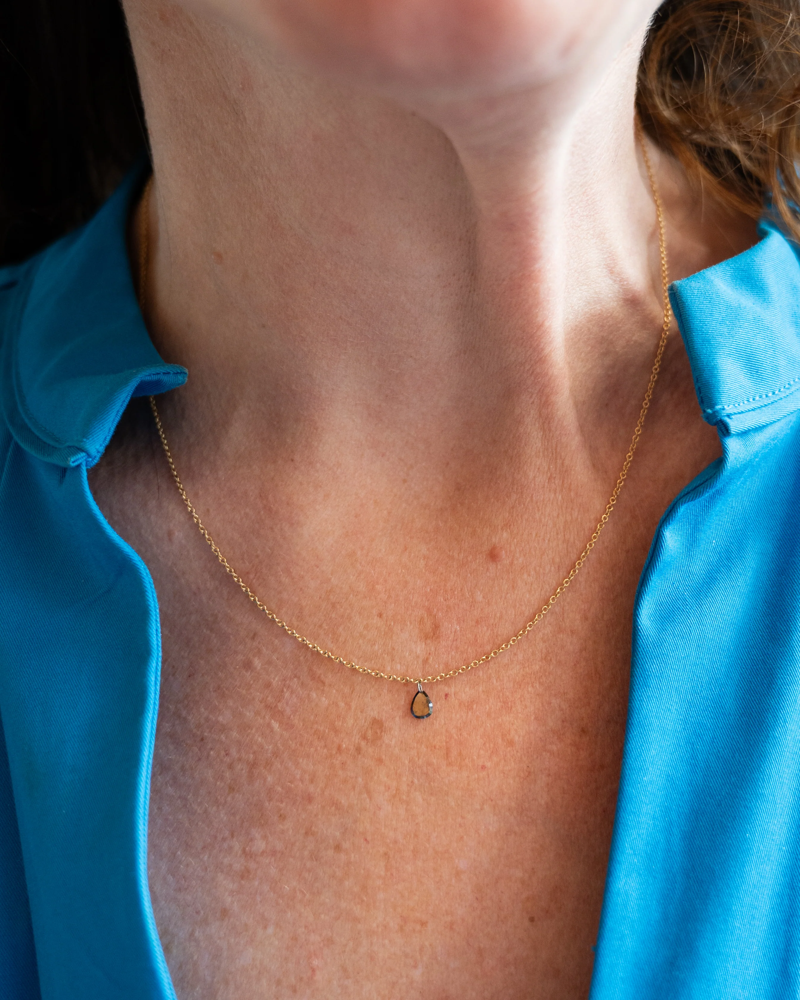 .38 Rose Cut Diamond Pendant Necklace in 18k - Image 6