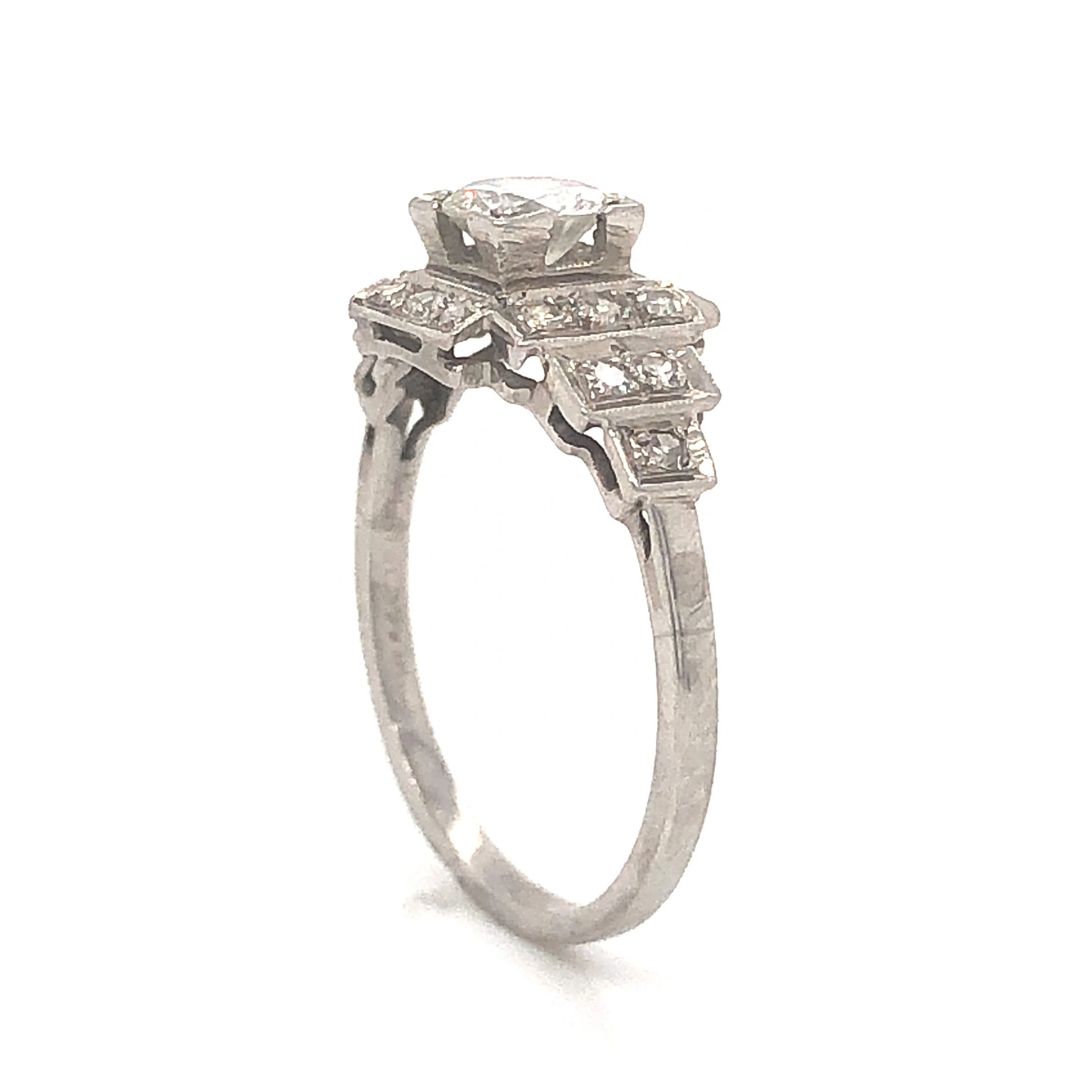 .52 Art Deco Diamond Engagement Ring in Platinum - Image 4