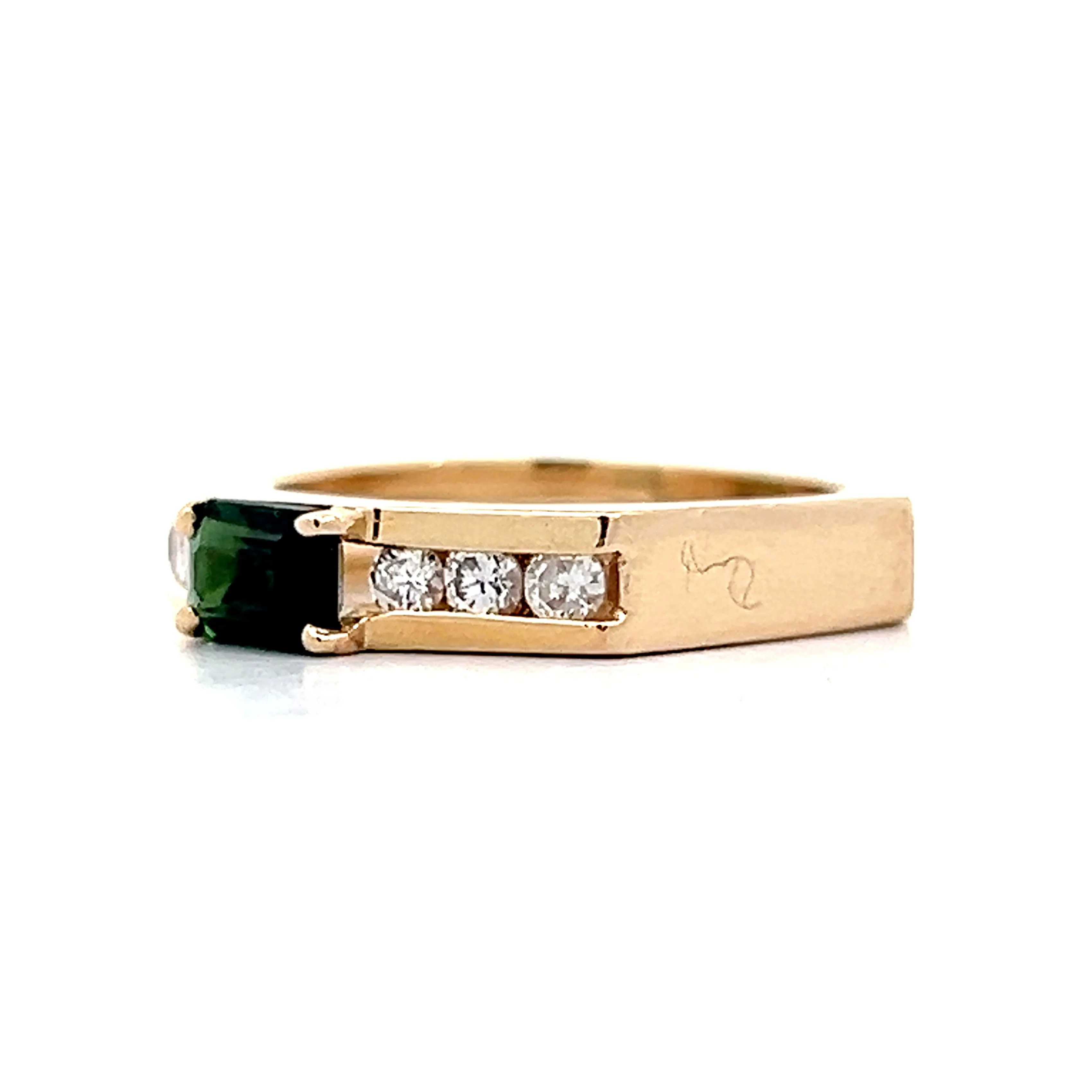 .52 Emerald Cut Tourmaline & Diamond Ring in 18k - Image 2