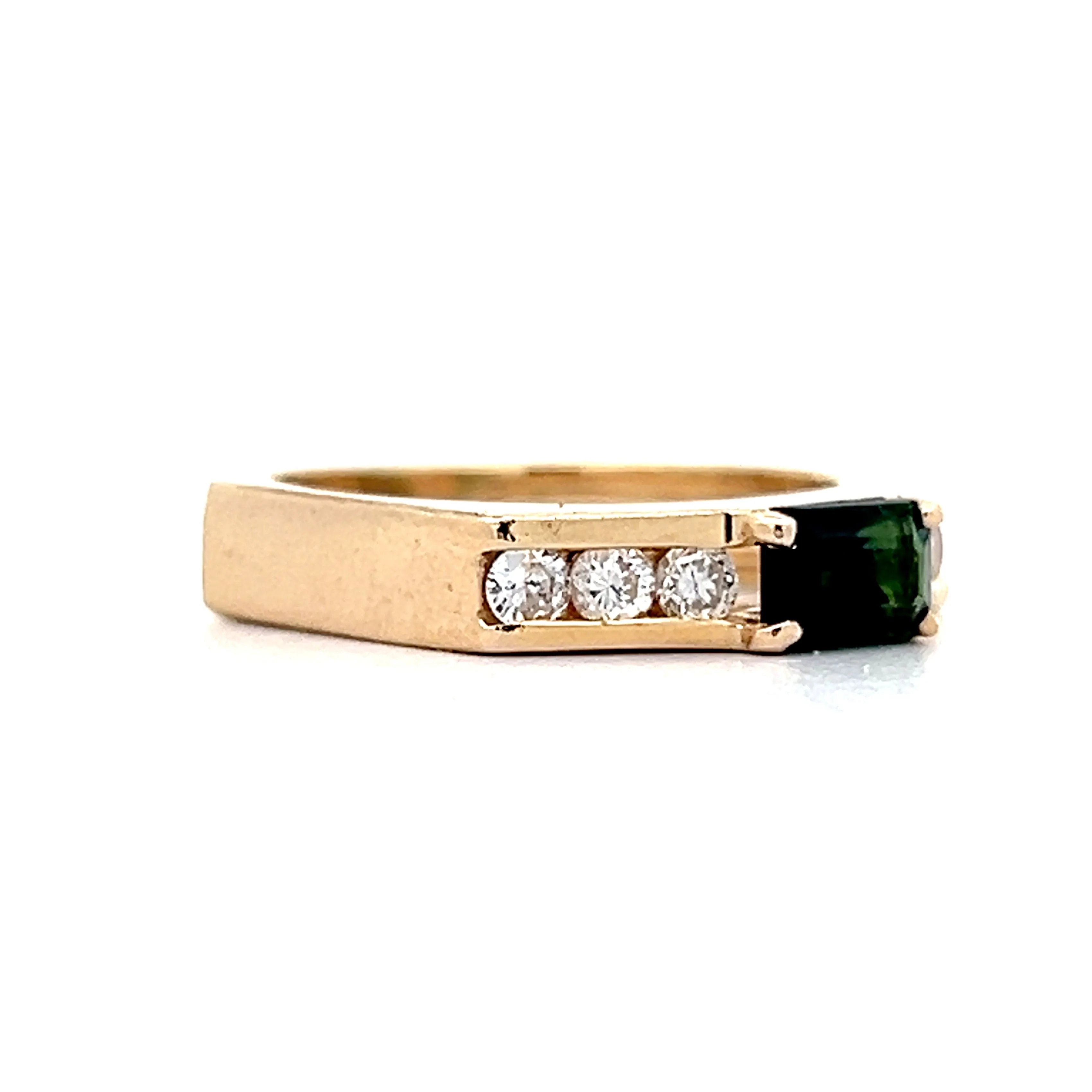 .52 Emerald Cut Tourmaline & Diamond Ring in 18k - Image 3