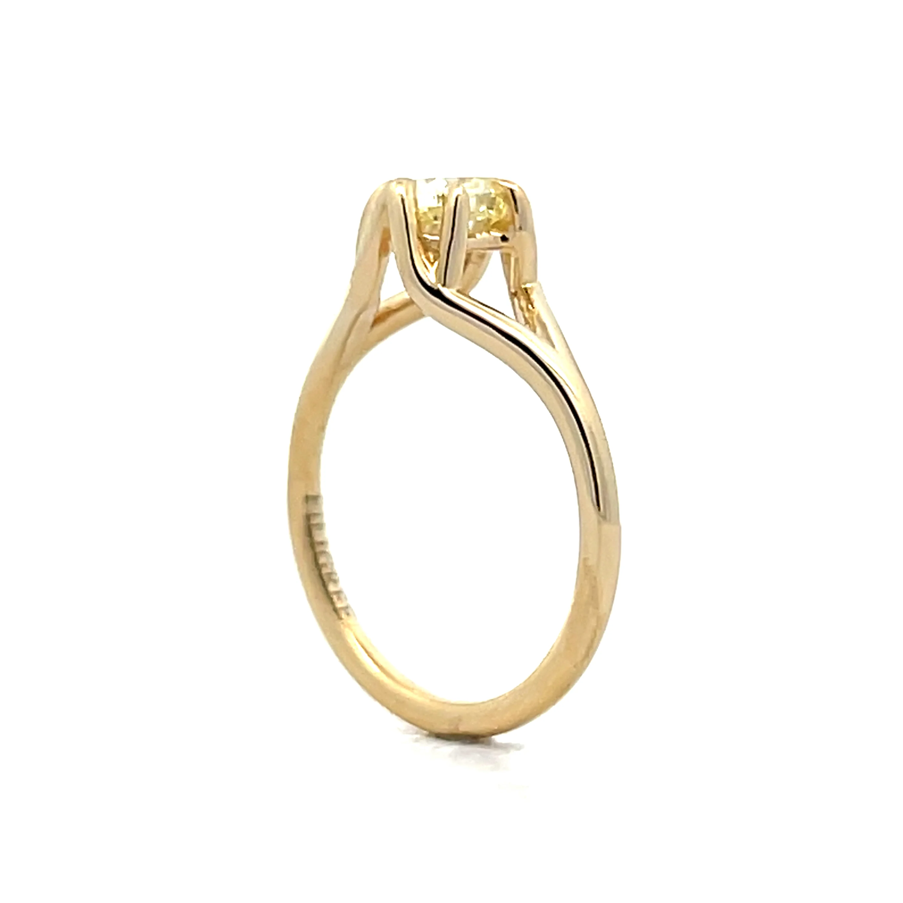 .52 Fancy Intense Yellow Diamond Engagement Ring 14k - Image 5