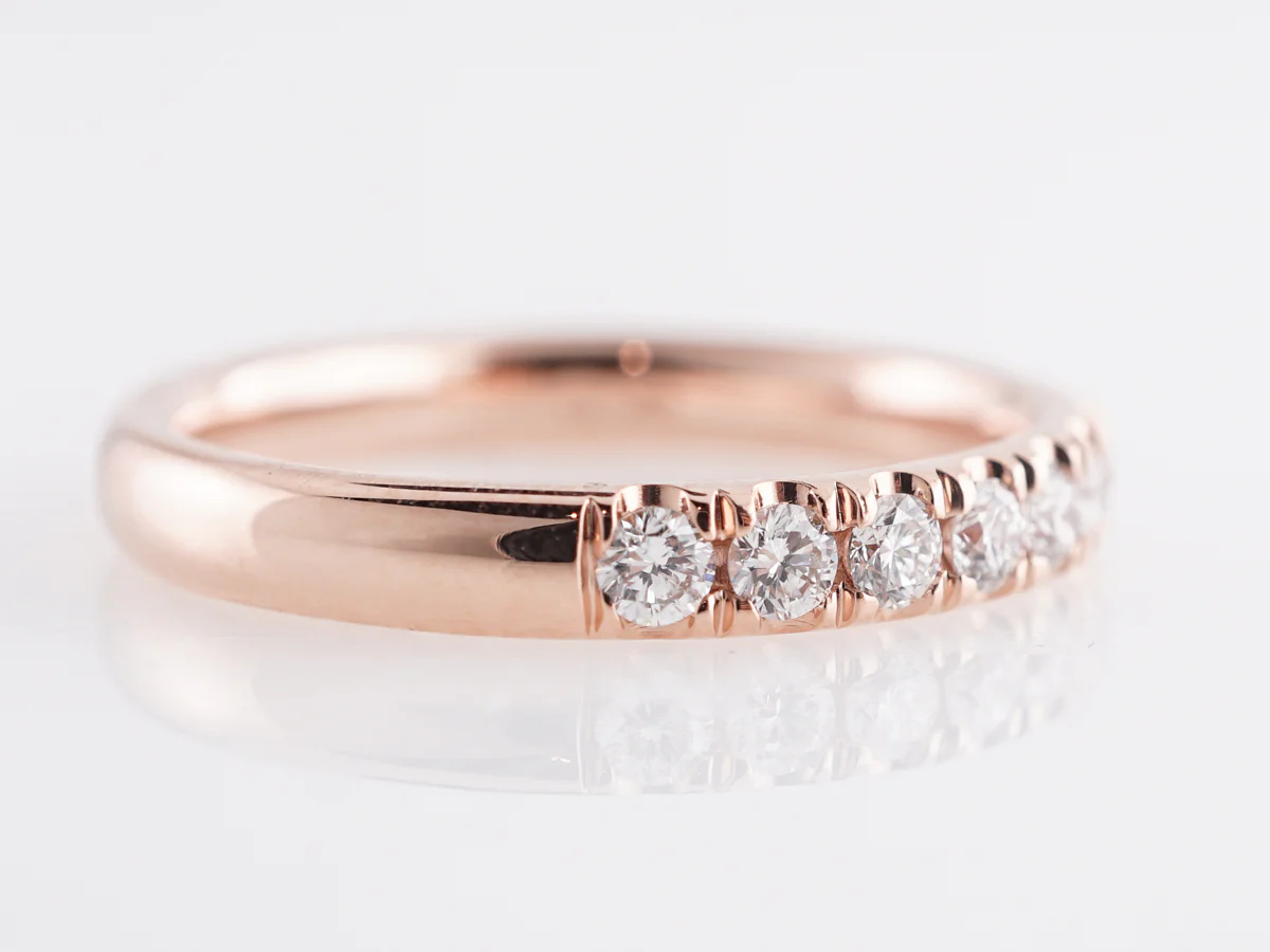 .52 Half Eternity Diamond Band in 14k Rose Gold - Image 3