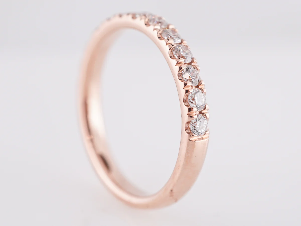 .52 Half Eternity Diamond Band in 14k Rose Gold - Image 5
