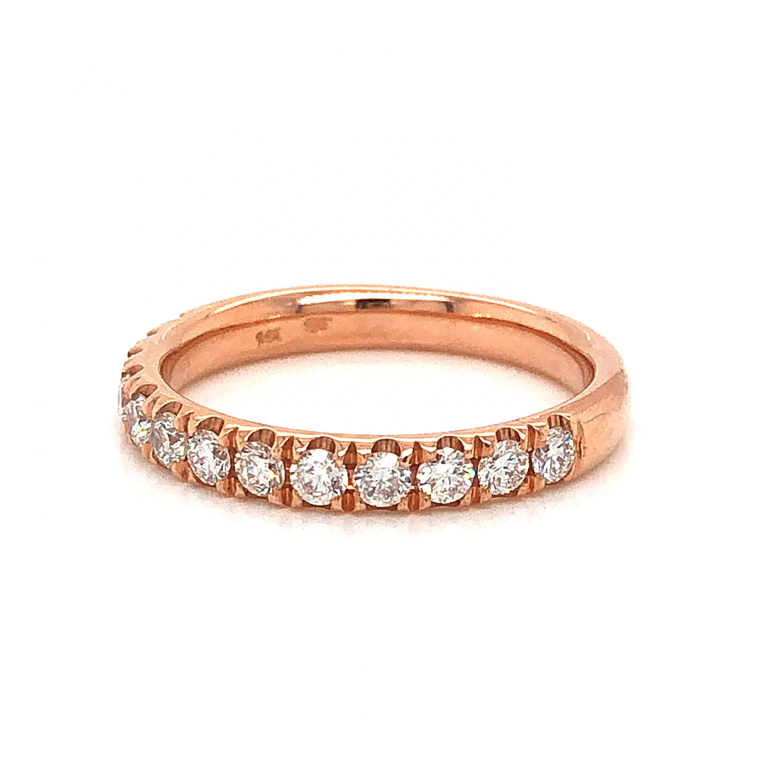 .52 Half Eternity Round Diamond Band in 14k Rose Gold - Image 2