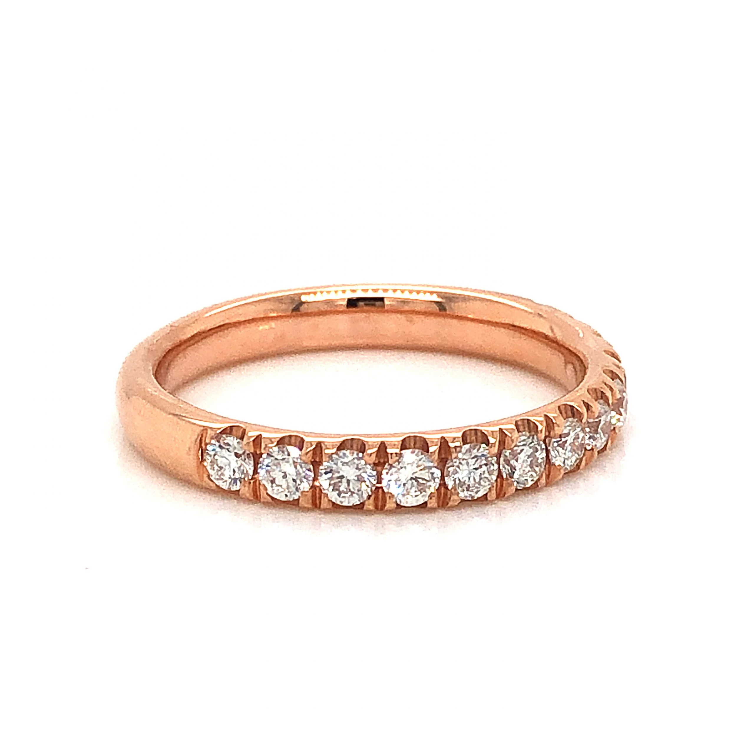 .52 Half Eternity Round Diamond Band in 14k Rose Gold - Image 3