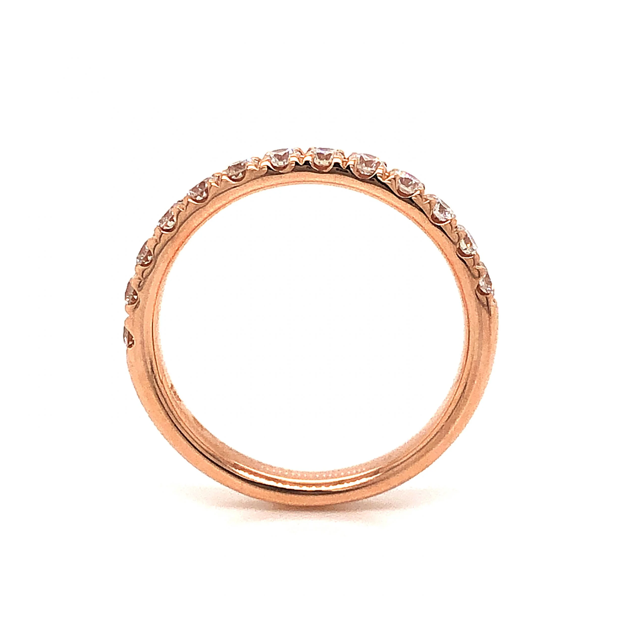 .52 Half Eternity Round Diamond Band in 14k Rose Gold - Image 4