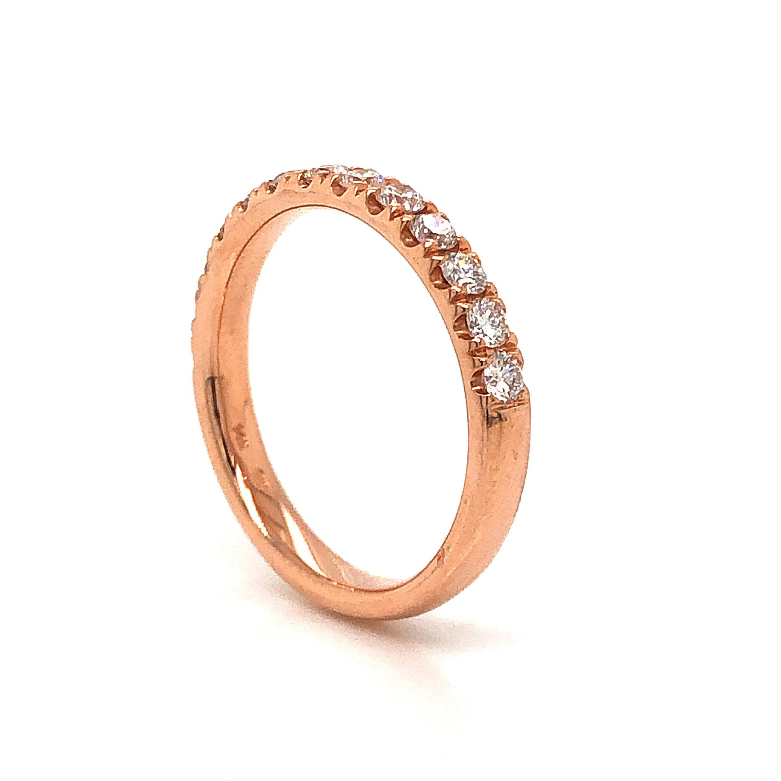 .52 Half Eternity Round Diamond Band in 14k Rose Gold - Image 5