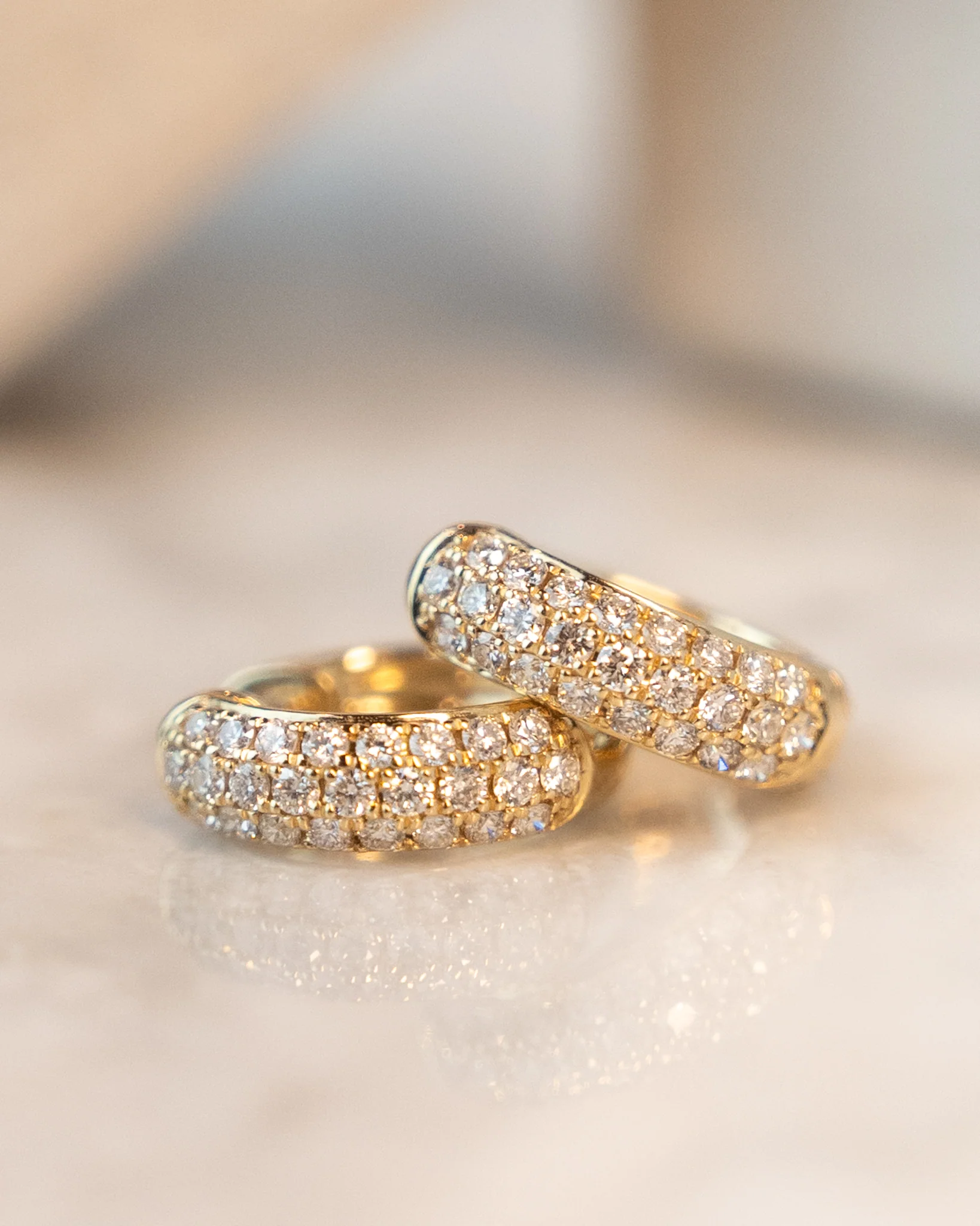 .52 Pave Diamond Huggie Hoops 14k Yellow Gold - Image 4