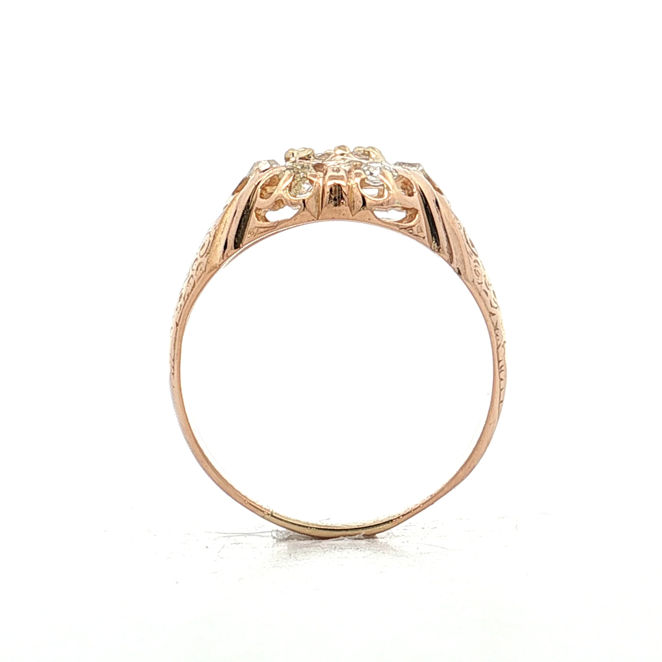 .53 Antique Victorian Cluster Diamond Engagement Ring 14k - Image 4
