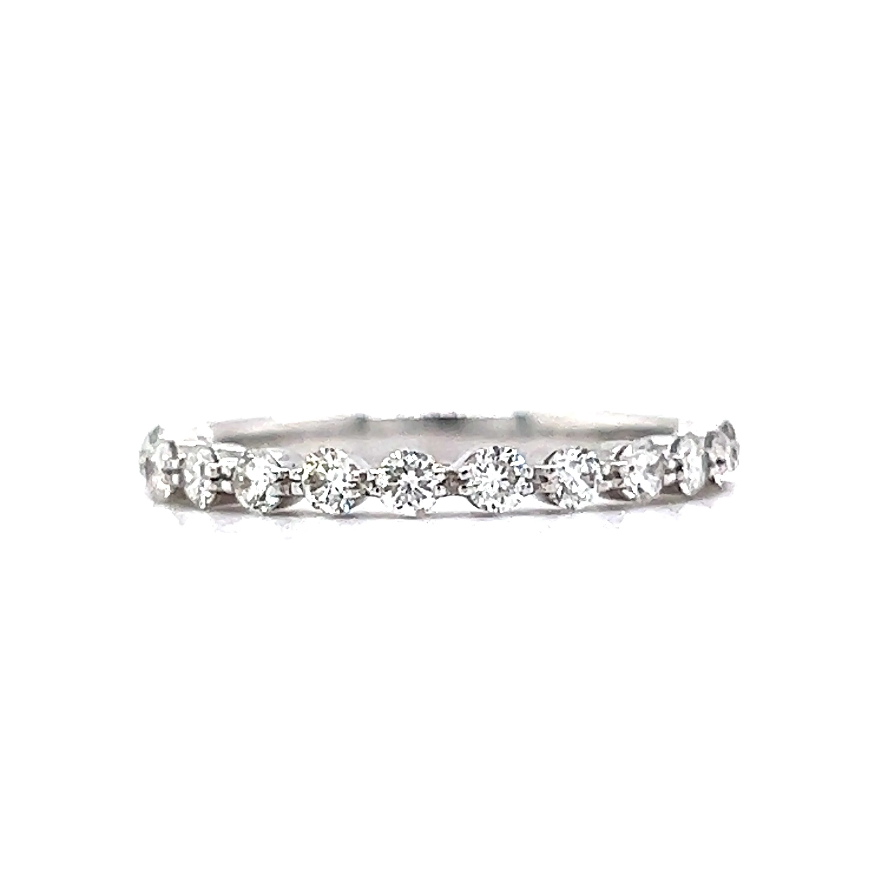 .53 Diamond Half-Eternity Wedding Band in 14k White Gold