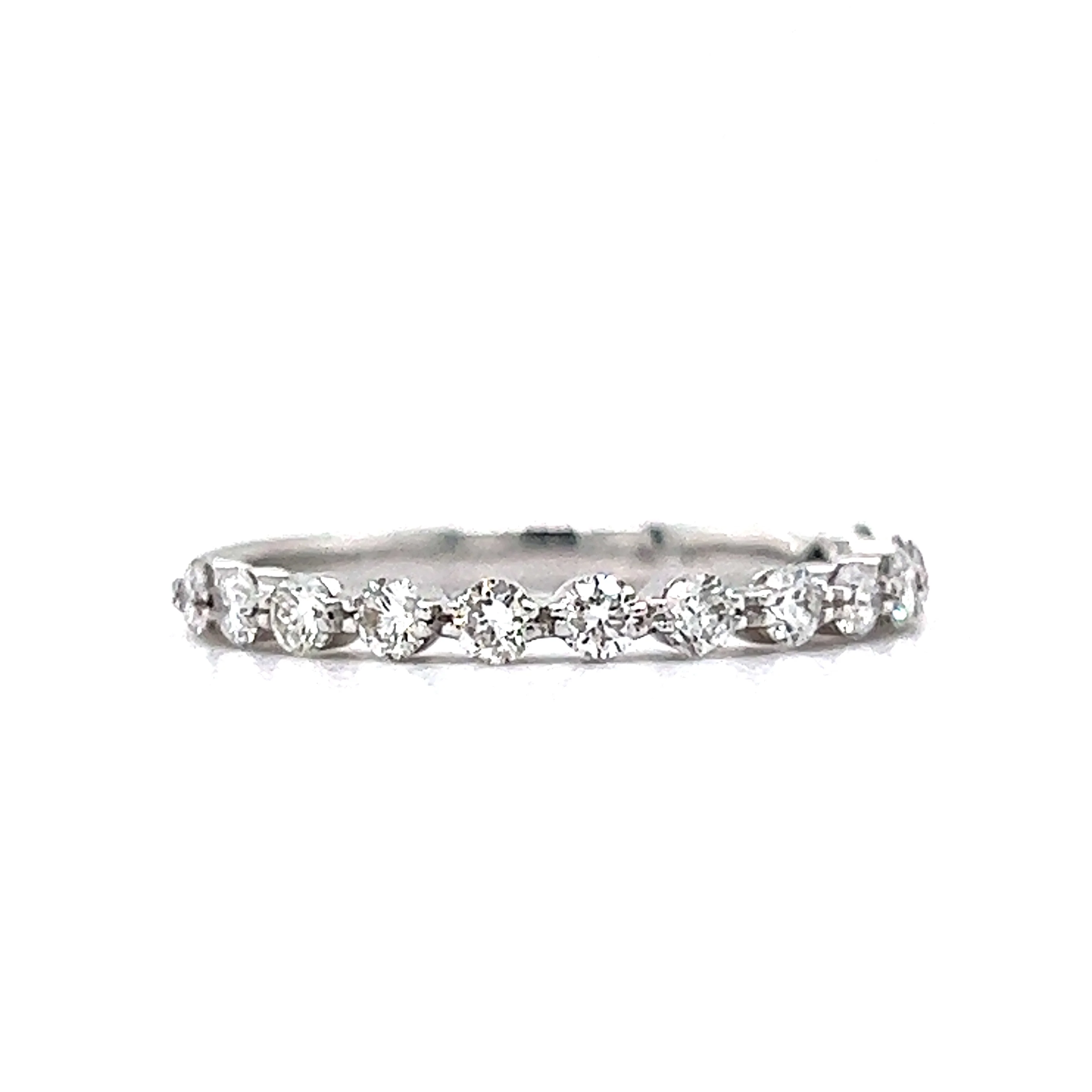 .53 Diamond Half-Eternity Wedding Band in 14k White Gold - Image 3
