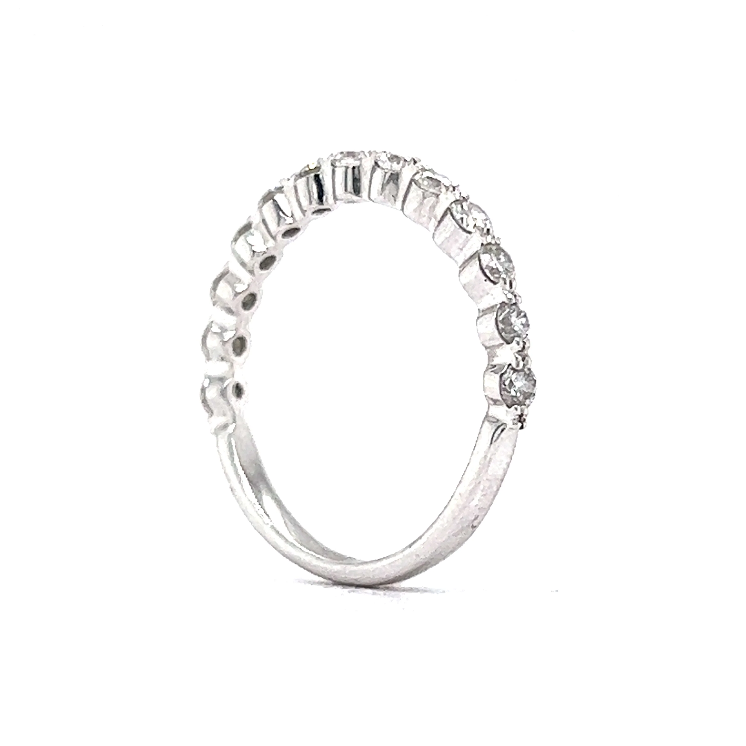 .53 Diamond Half-Eternity Wedding Band in 14k White Gold - Image 5