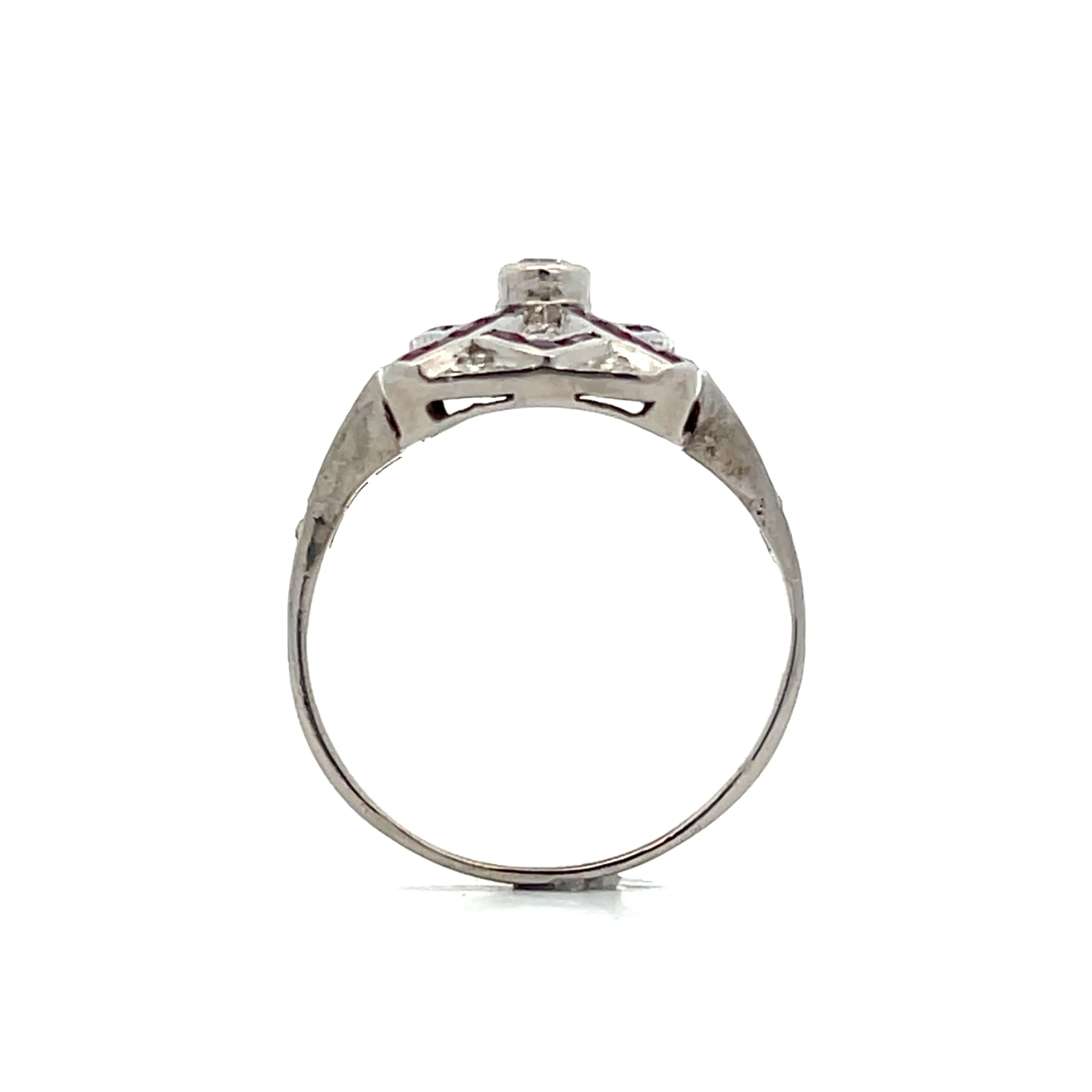 .53 Diamond & Ruby Cocktail Ring in 14k White Gold - Image 4