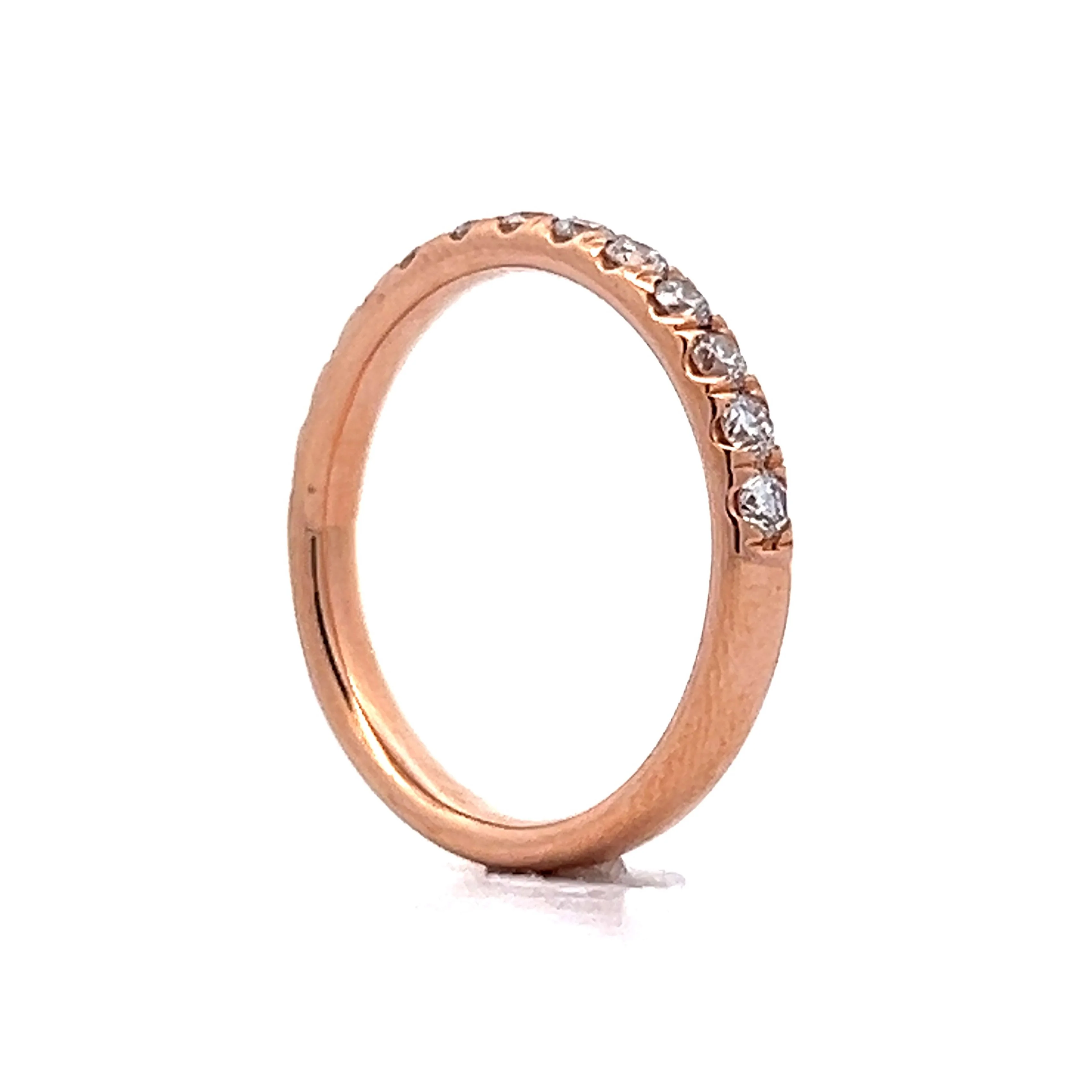 .53 French Set Diamond Wedding Band in 14k Rose Gold - Image 5