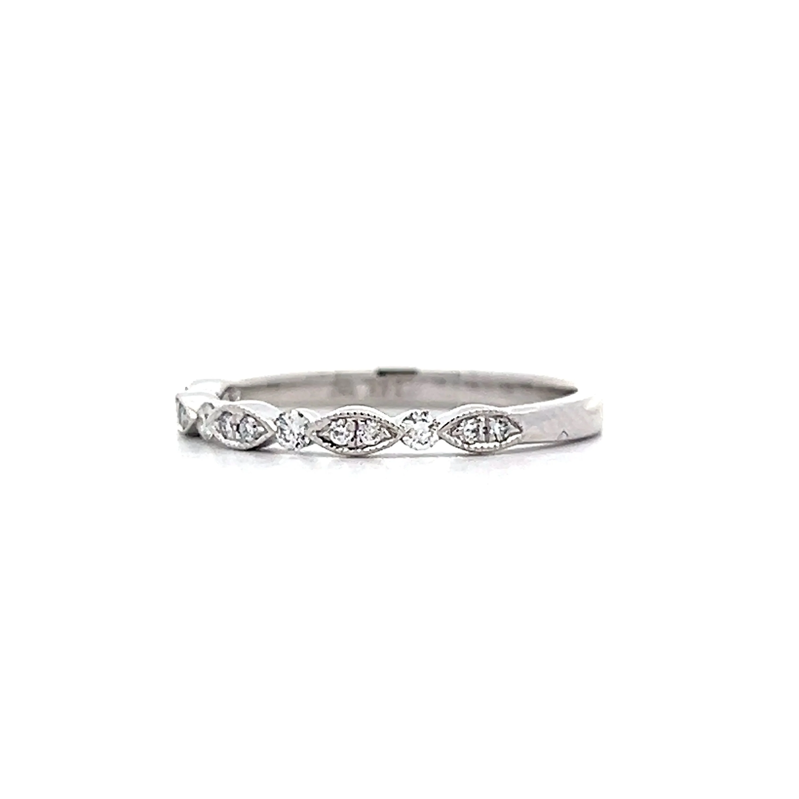 .53 Marquise Station Diamond Wedding Band in 14k - Image 2