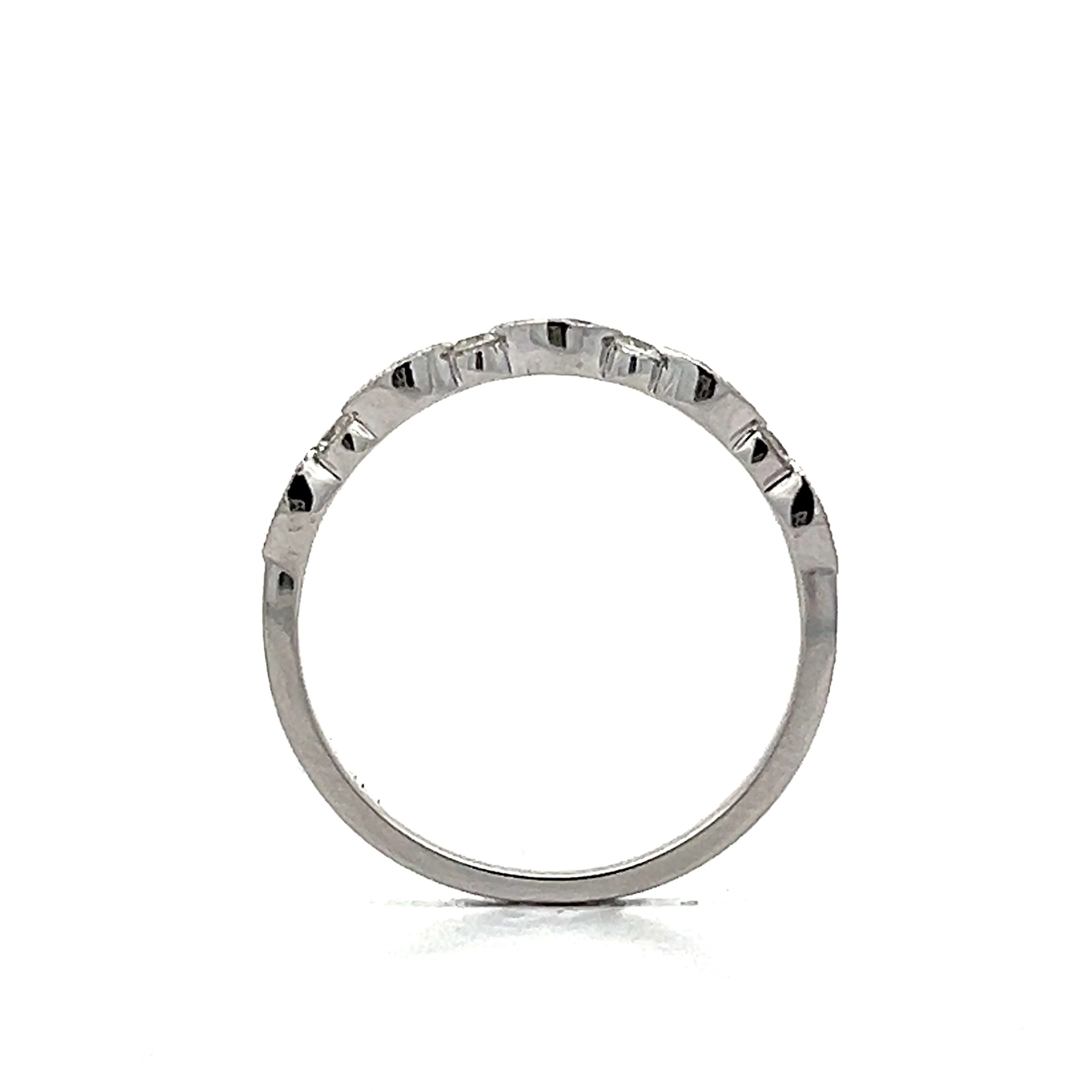 .53 Marquise Station Diamond Wedding Band in 14k - Image 4