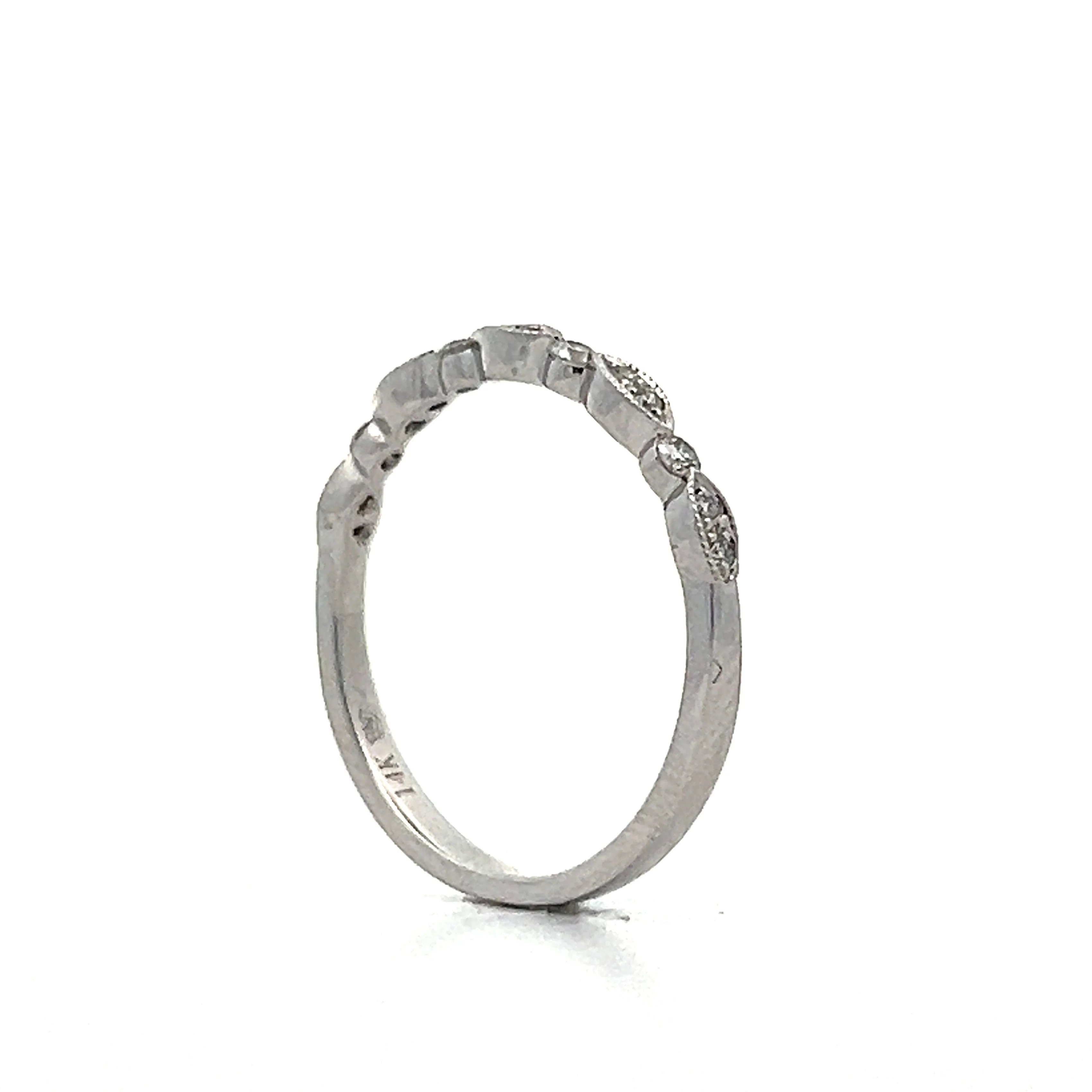 .53 Marquise Station Diamond Wedding Band in 14k - Image 5
