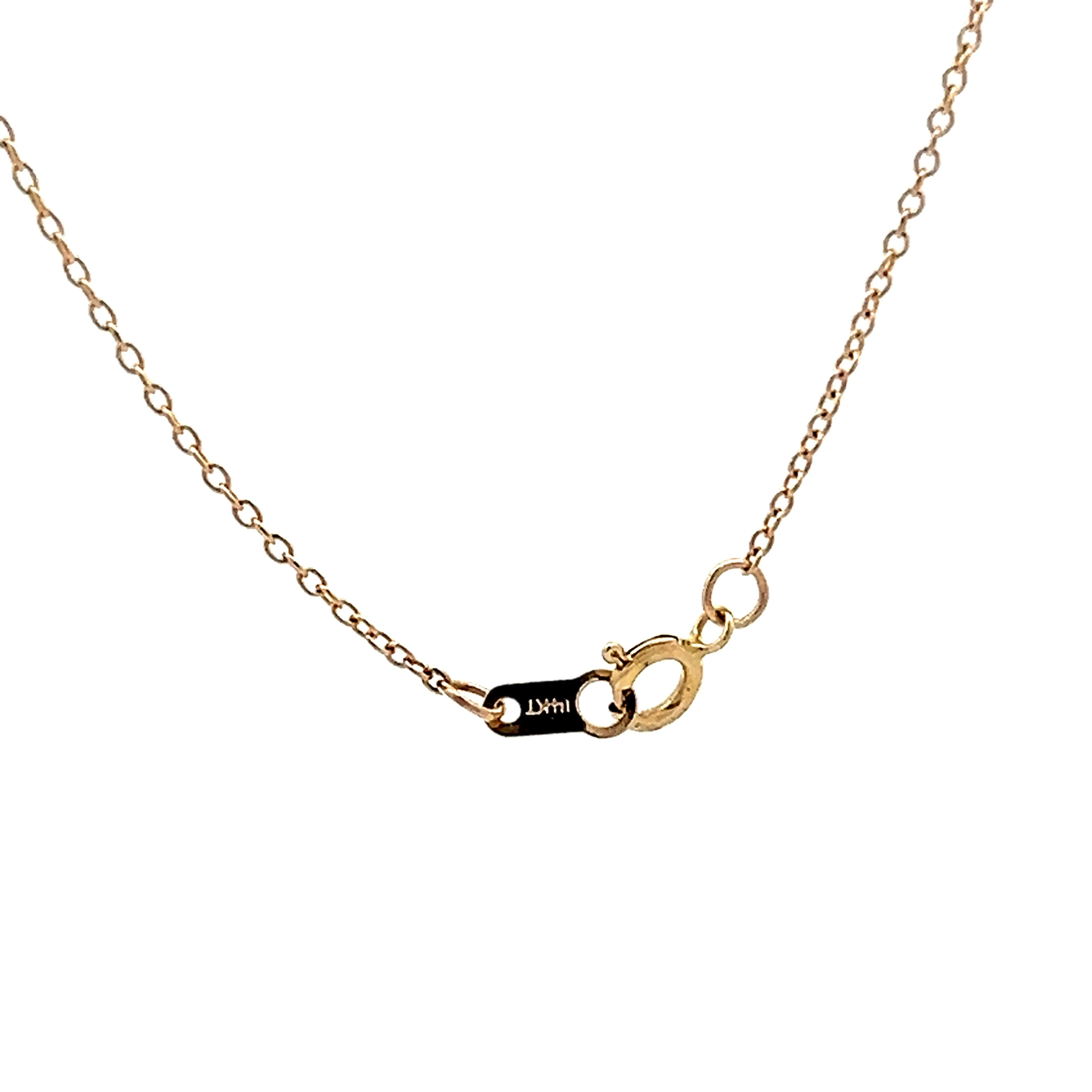 .58 Blue Sapphire Oval Pendant Yellow Gold Necklace - Image 4