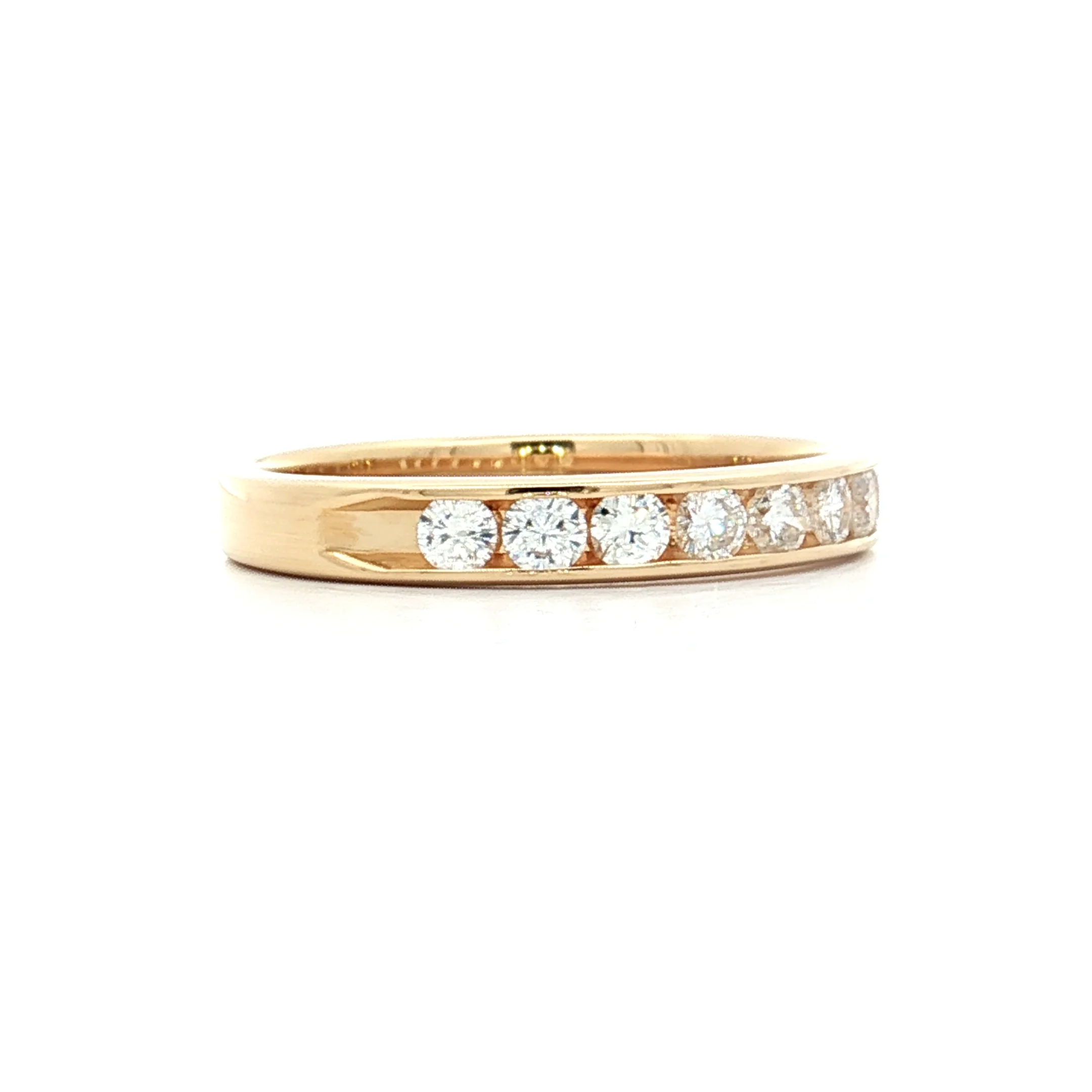 .54 Channel Set Diamond Wedding Band 14k Yellow Gold - Image 3