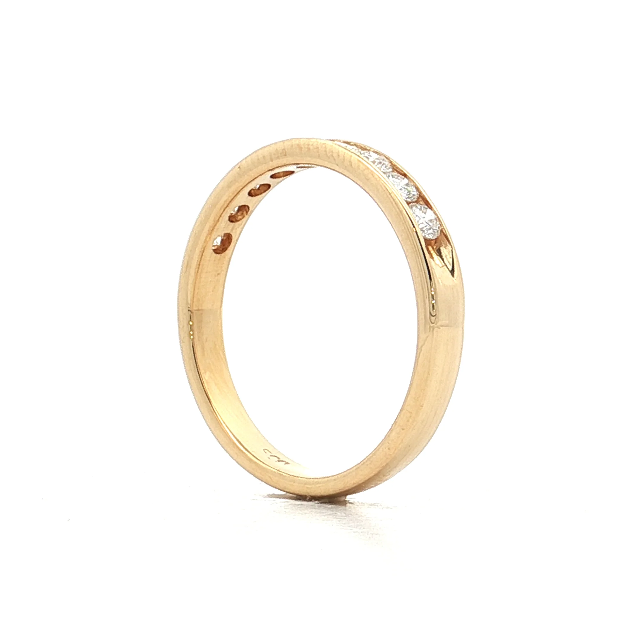 .54 Channel Set Diamond Wedding Band 14k Yellow Gold - Image 5