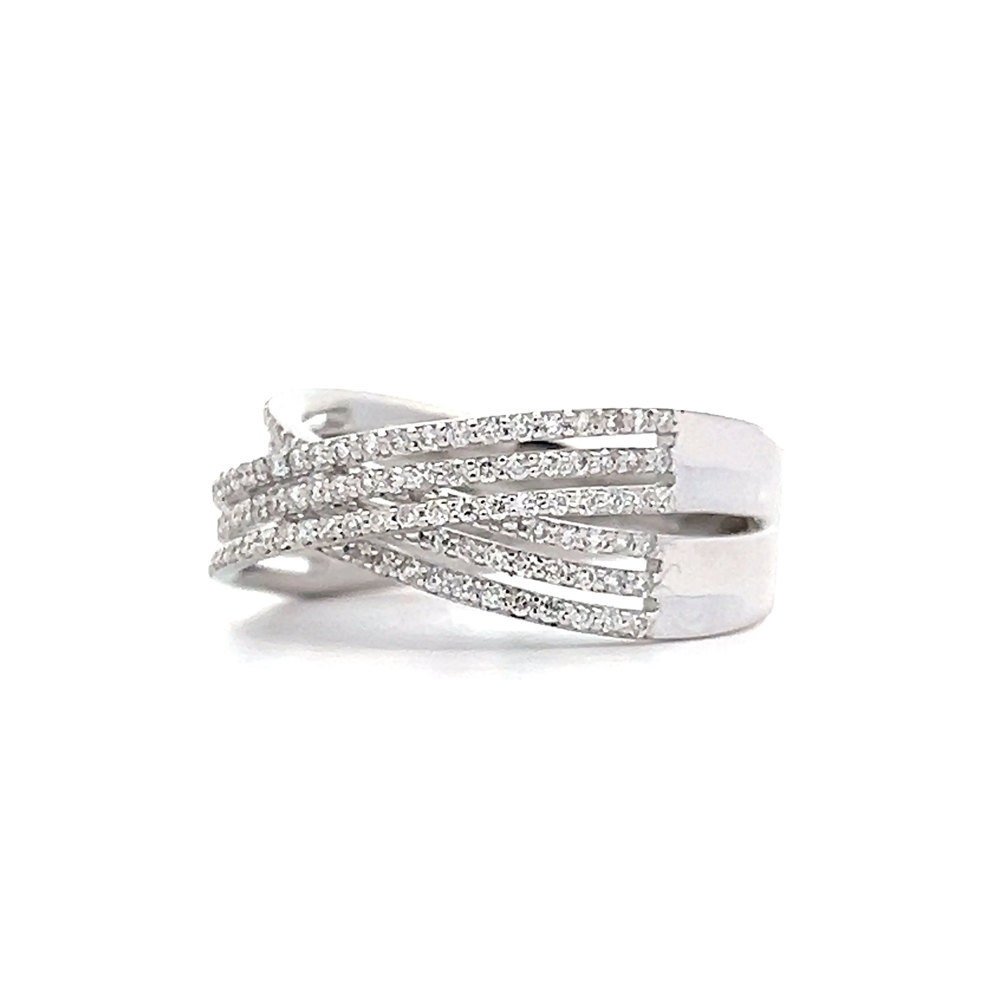.54 Diamond Pave Cocktail Ring in 14k White Gold - Image 2
