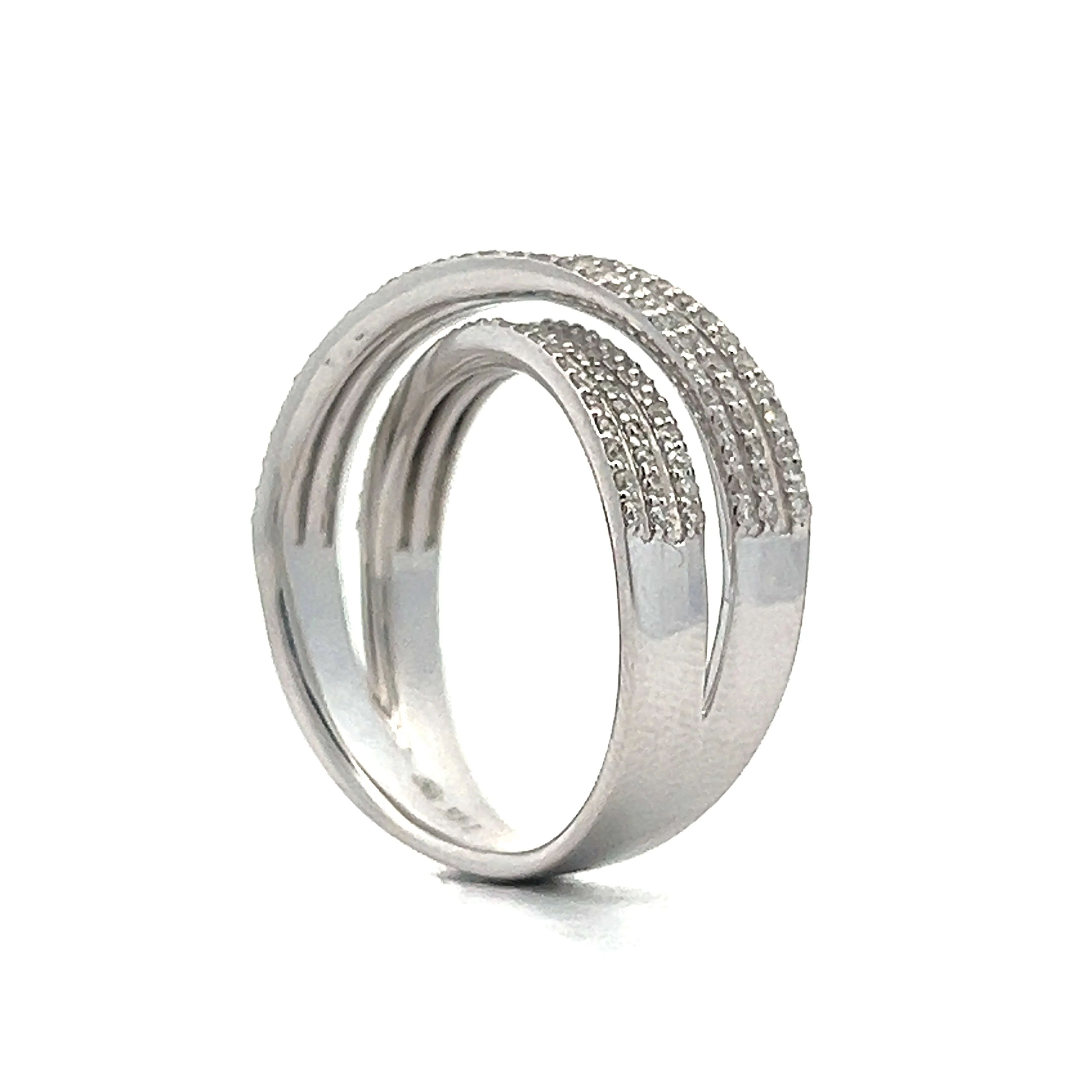 .54 Diamond Pave Cocktail Ring in 14k White Gold - Image 5
