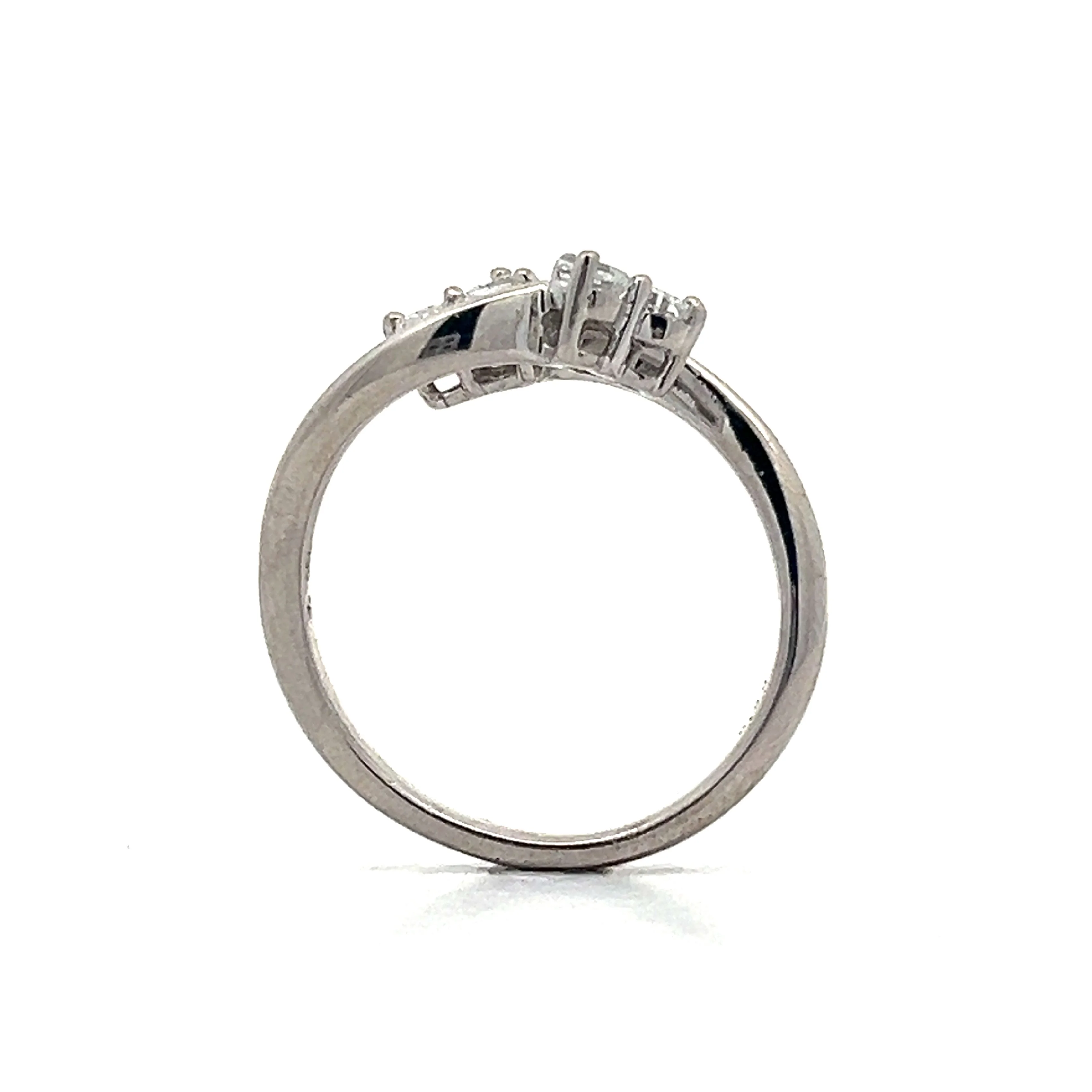 .54 Diamond Toi et Moi Stacking Ring in 18k White Gold - Image 4