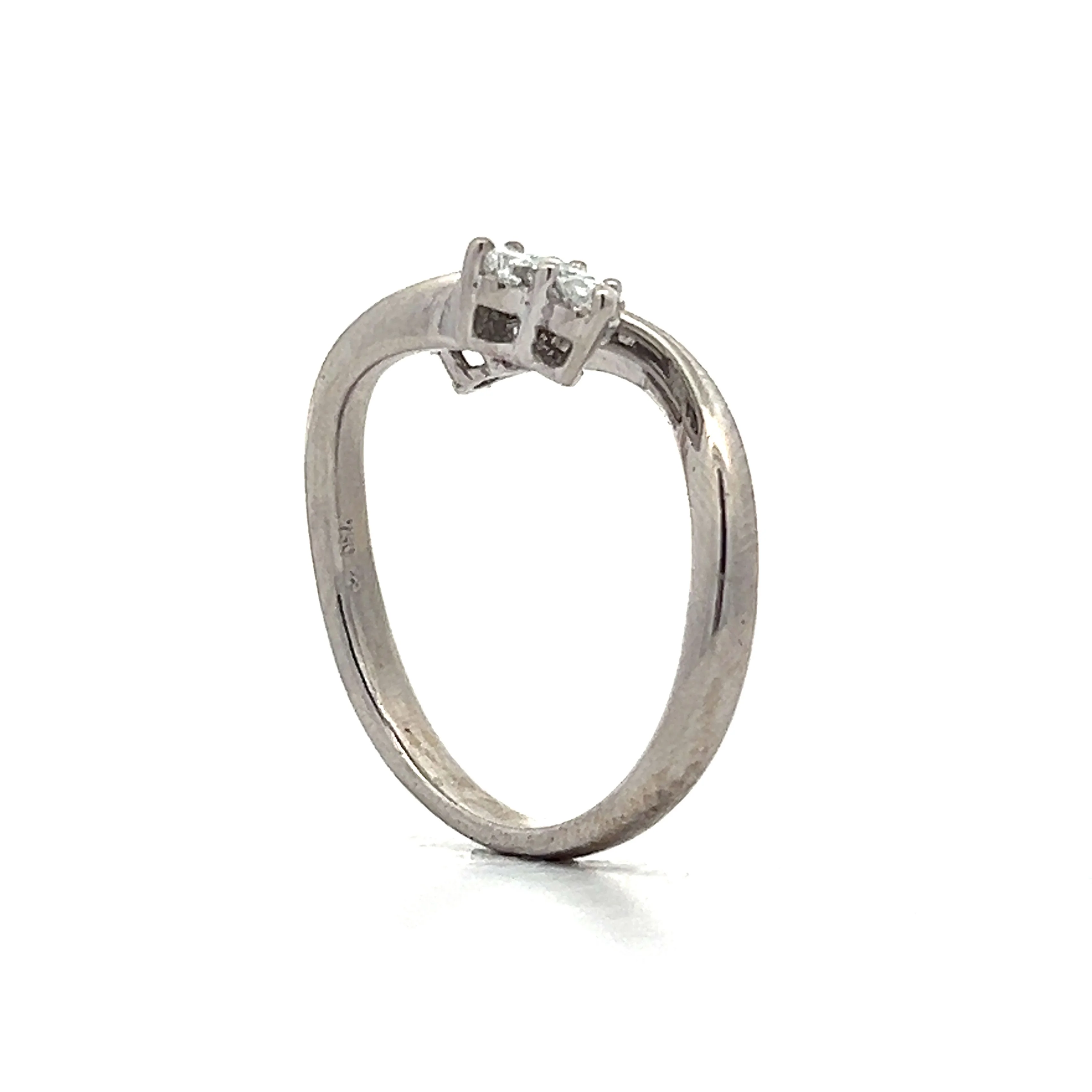 .54 Diamond Toi et Moi Stacking Ring in 18k White Gold - Image 5