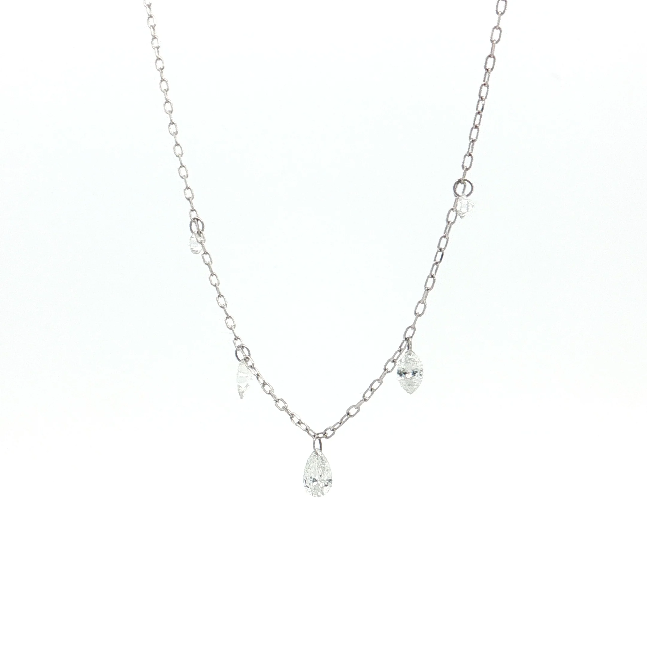 .54 Mixed Diamond Cut Necklace 18k White Gold - Image 2