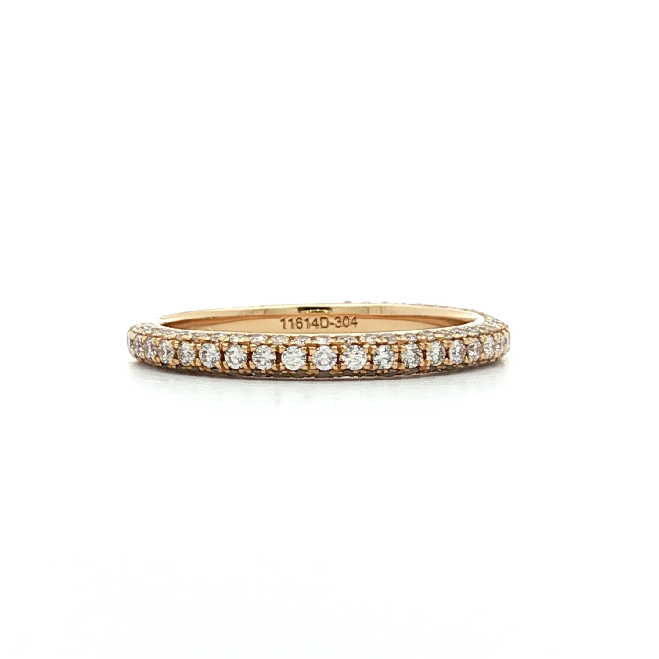 .54 Pave Diamond Wedding Band in 14k Yellow Gold - Image 2
