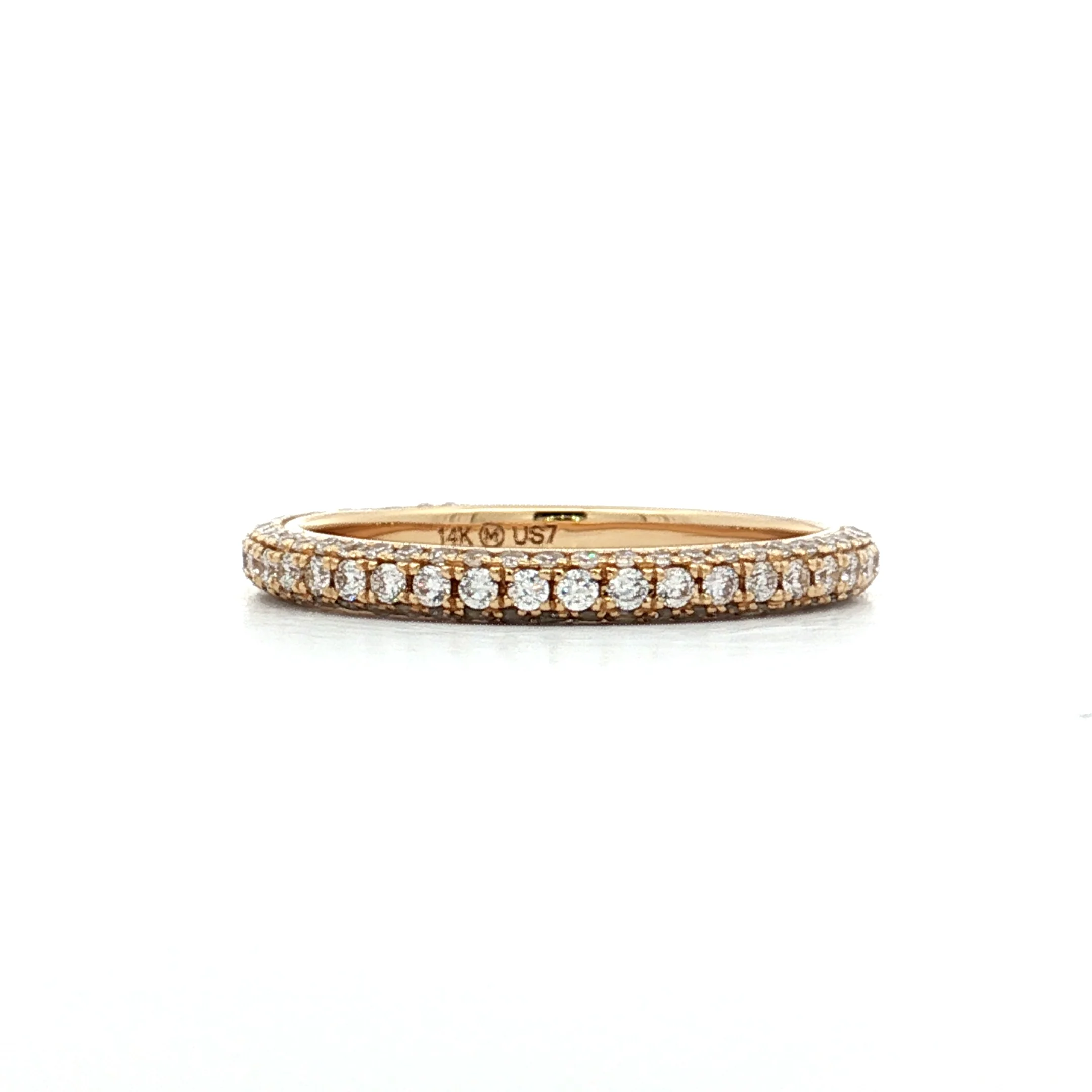 .54 Pave Diamond Wedding Band in 14k Yellow Gold - Image 3