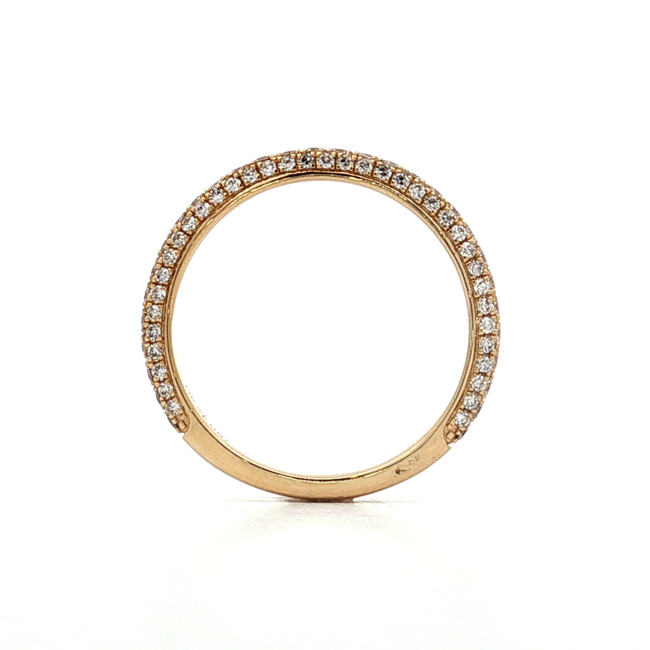 .54 Pave Diamond Wedding Band in 14k Yellow Gold - Image 4