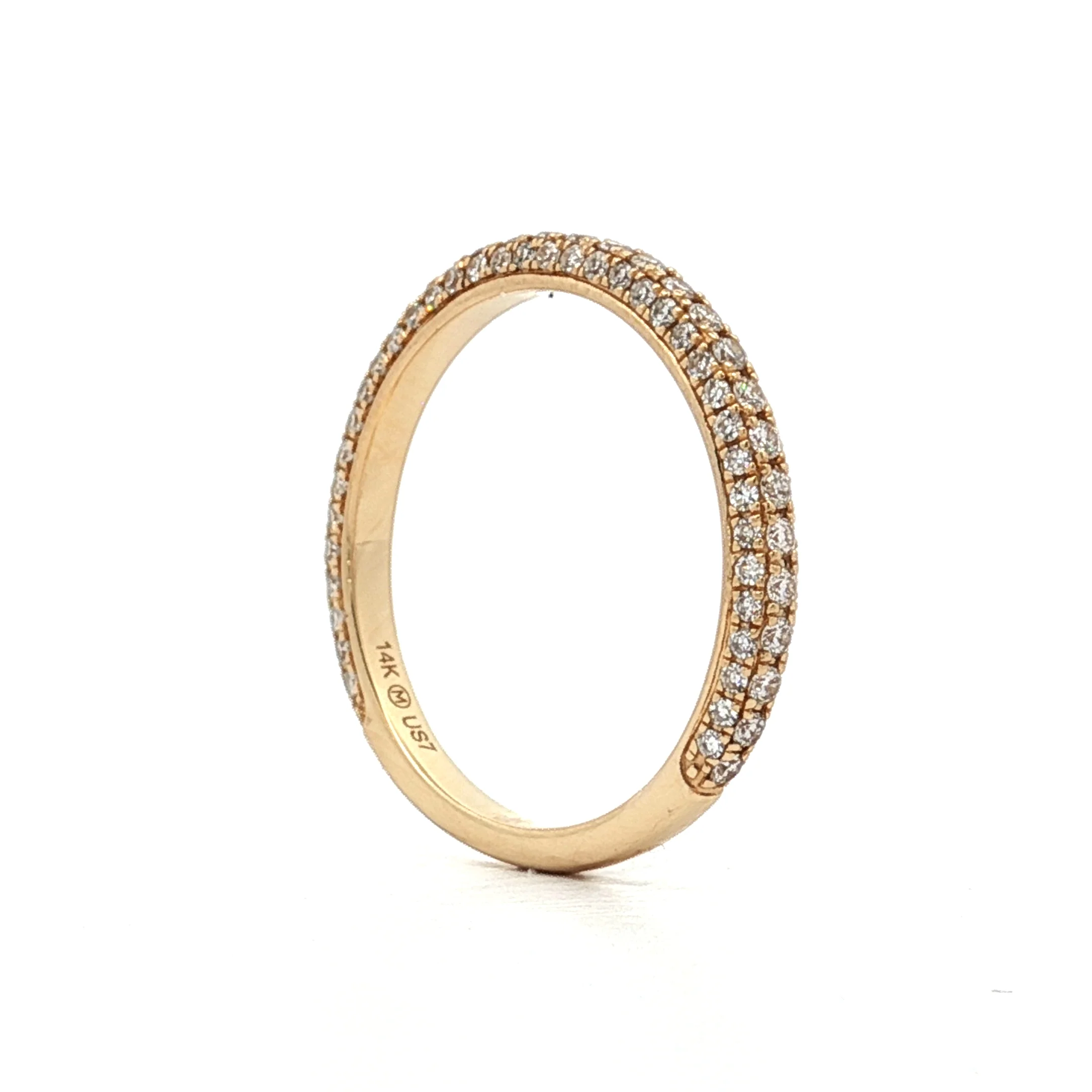 .54 Pave Diamond Wedding Band in 14k Yellow Gold - Image 5
