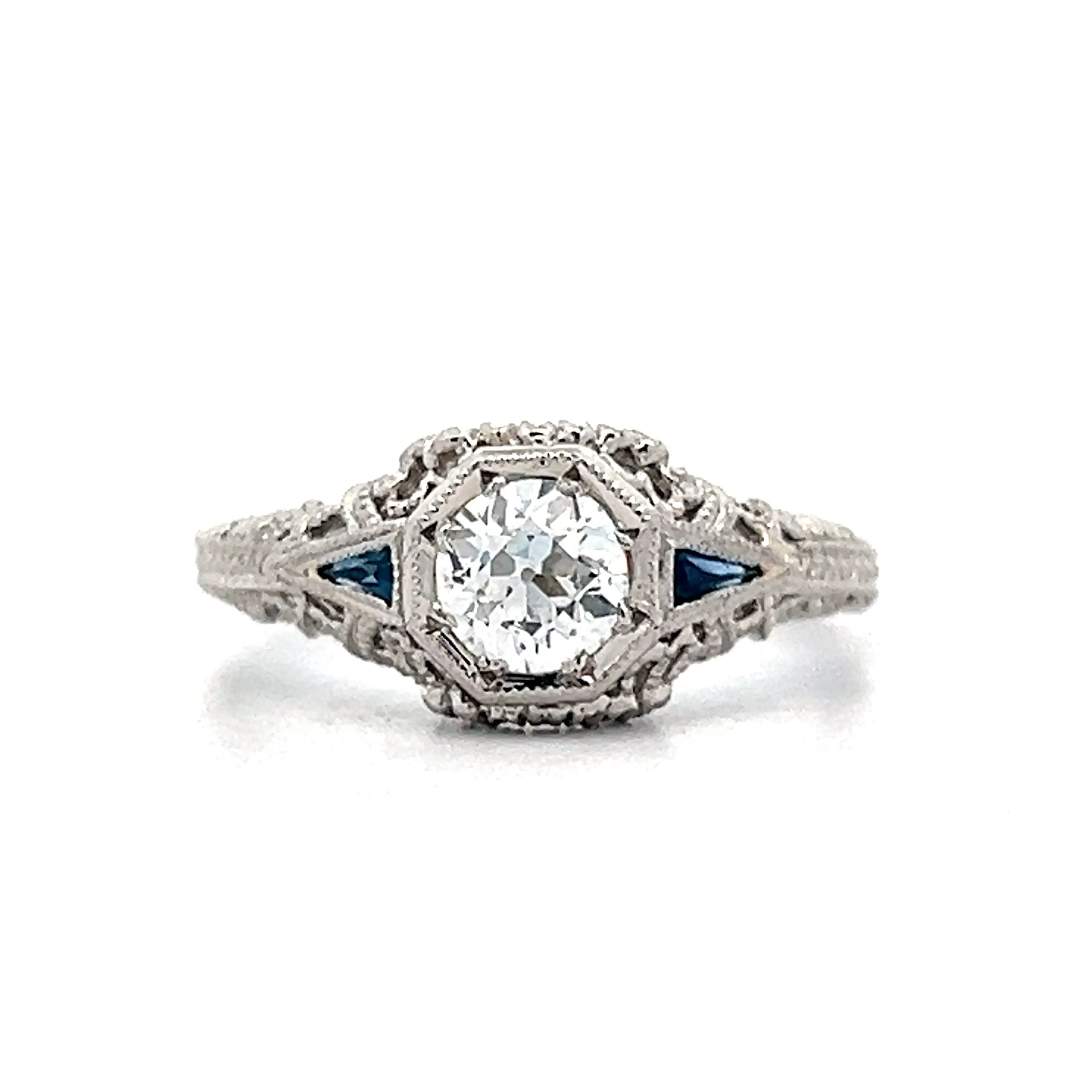 .54 Vintage Deco Diamond Engagement Ring in Platinum