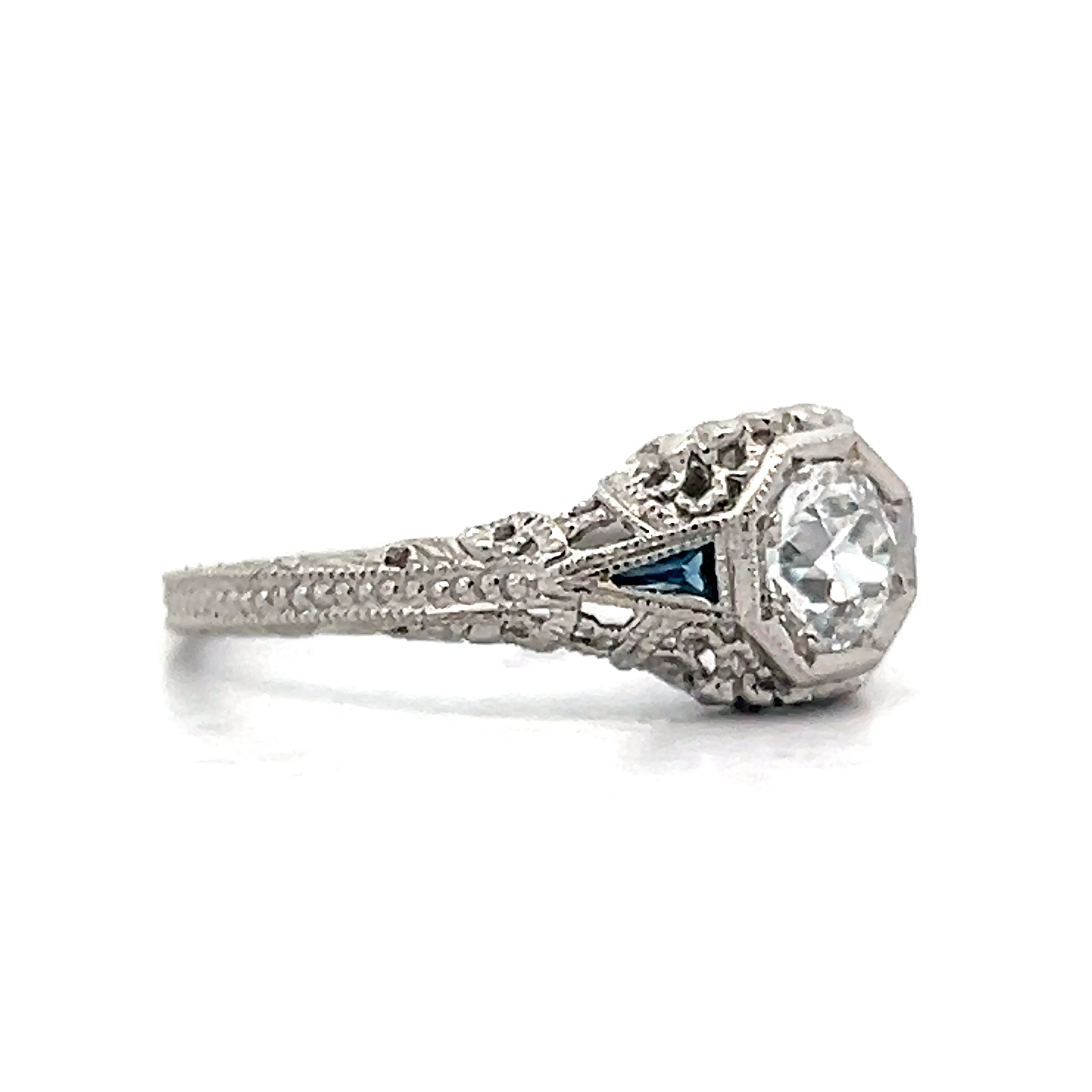 .54 Vintage Deco Diamond Engagement Ring in Platinum - Image 3