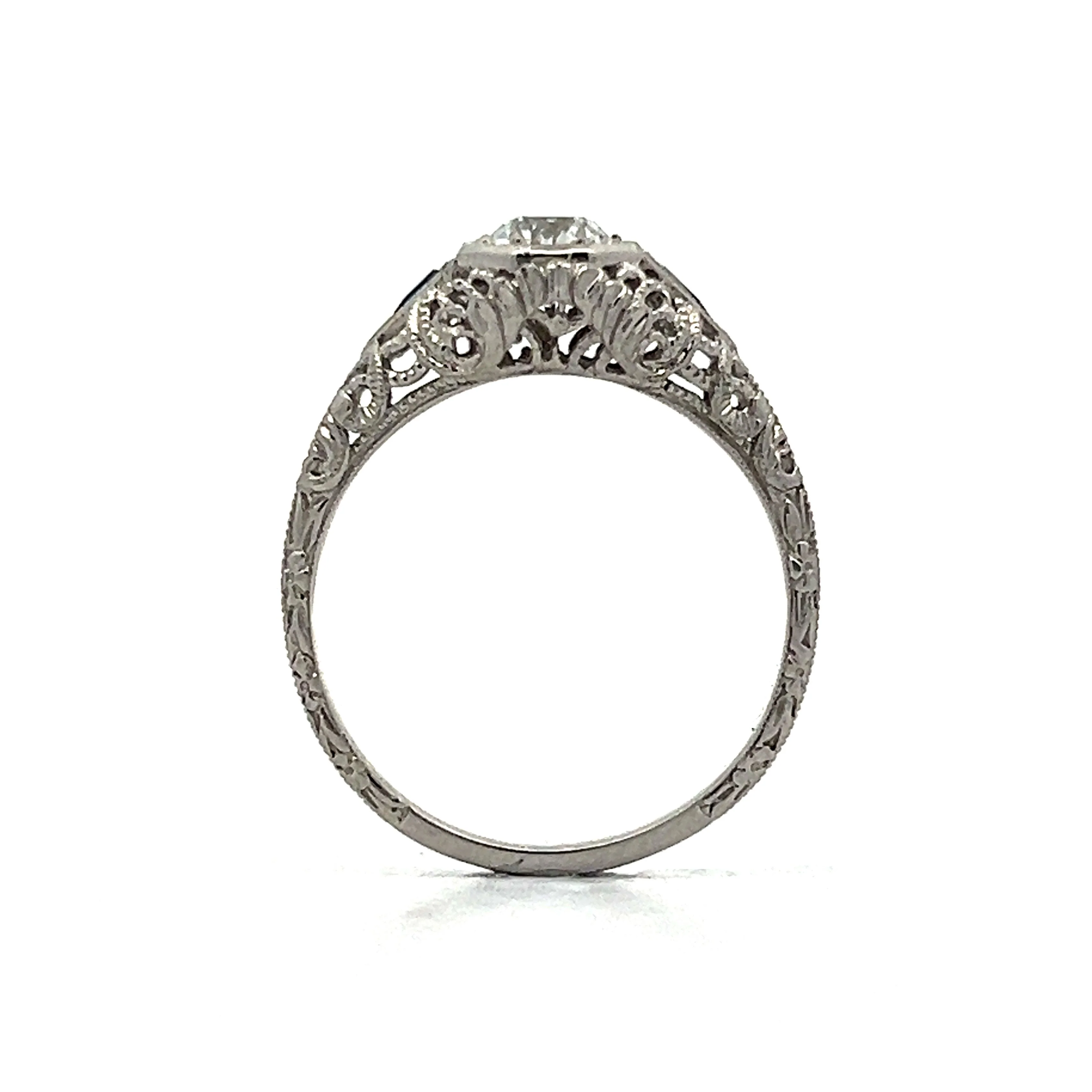 .54 Vintage Deco Diamond Engagement Ring in Platinum - Image 4