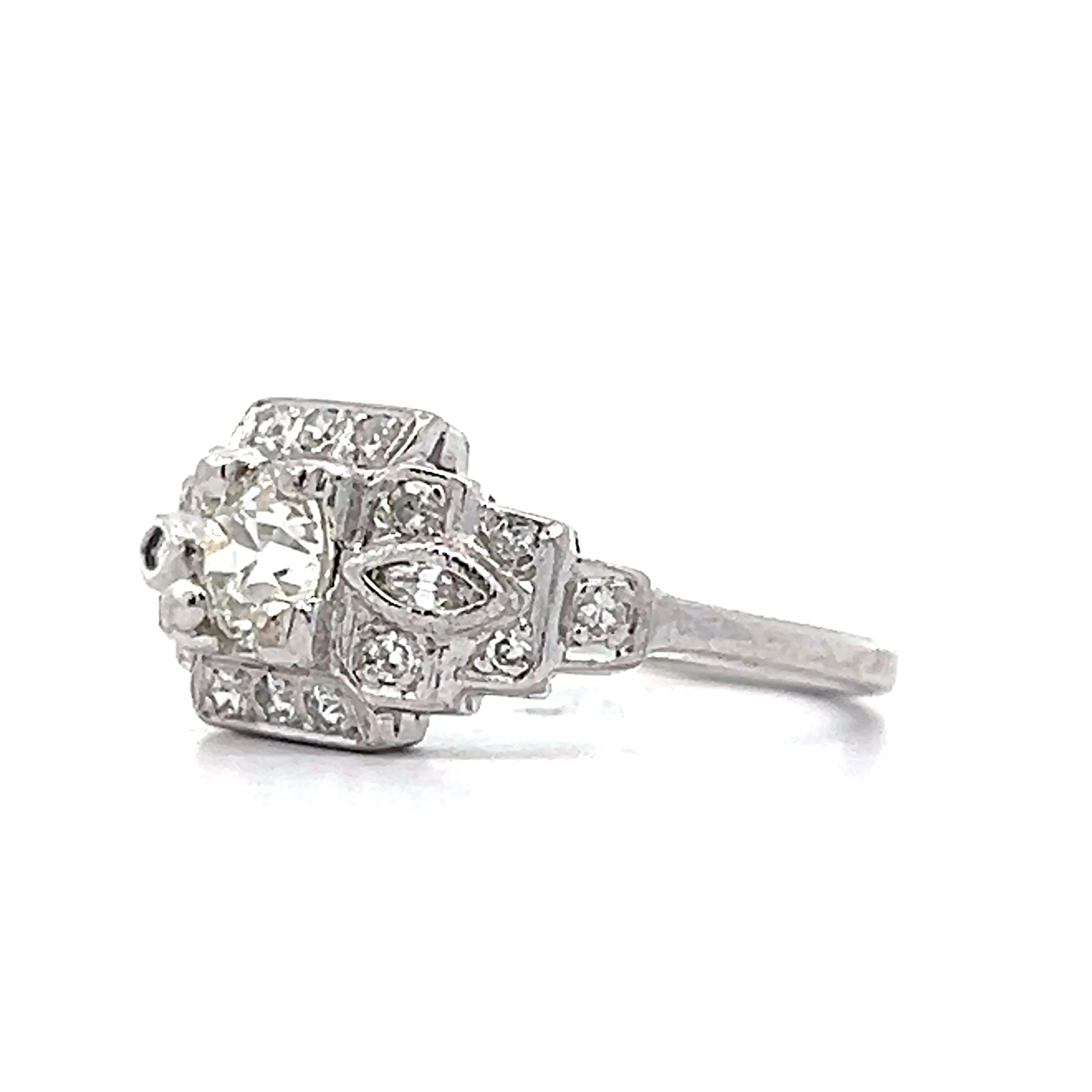 .55 Antique Art Deco Step Engagement Ring in Platinum - Image 2