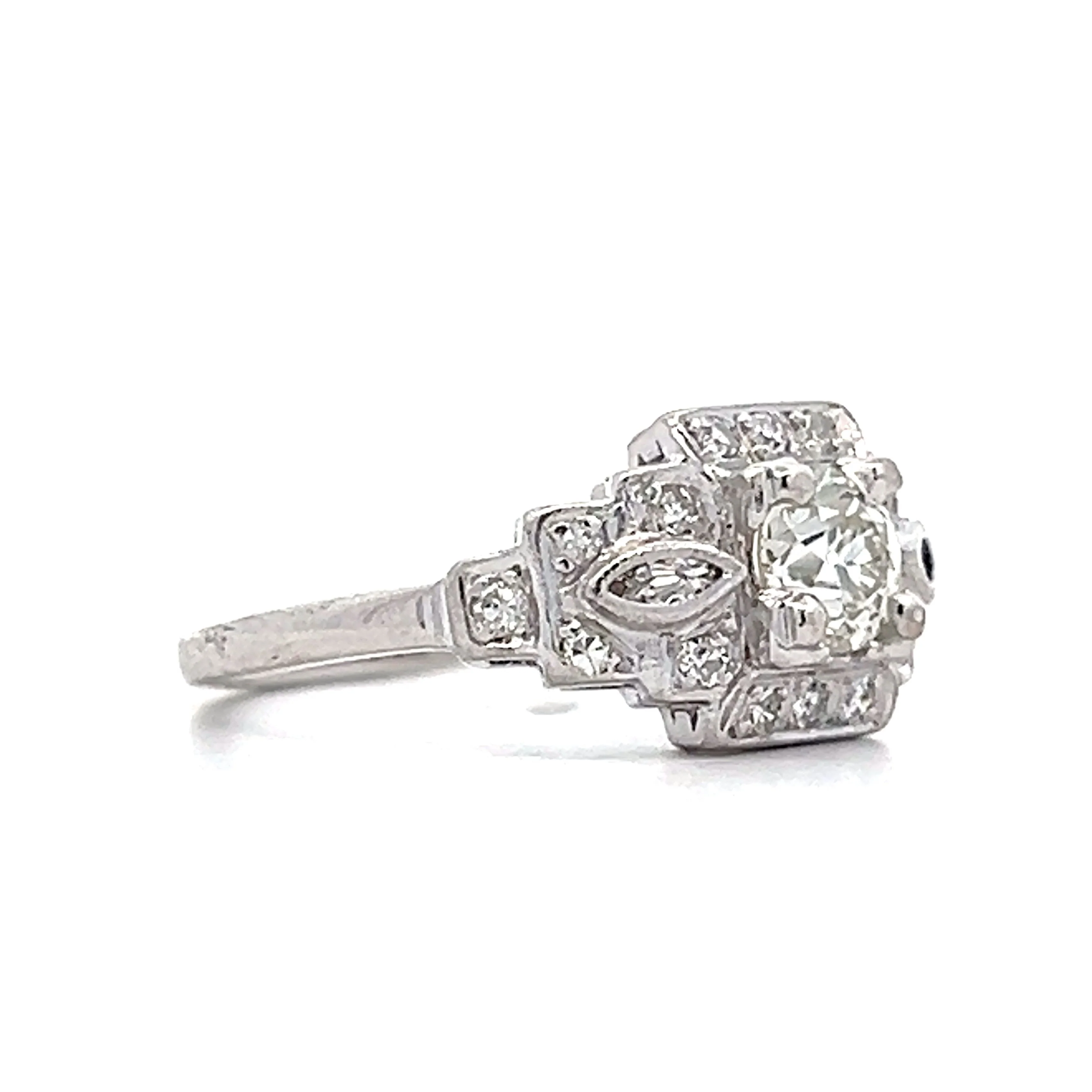 .55 Antique Art Deco Step Engagement Ring in Platinum - Image 3