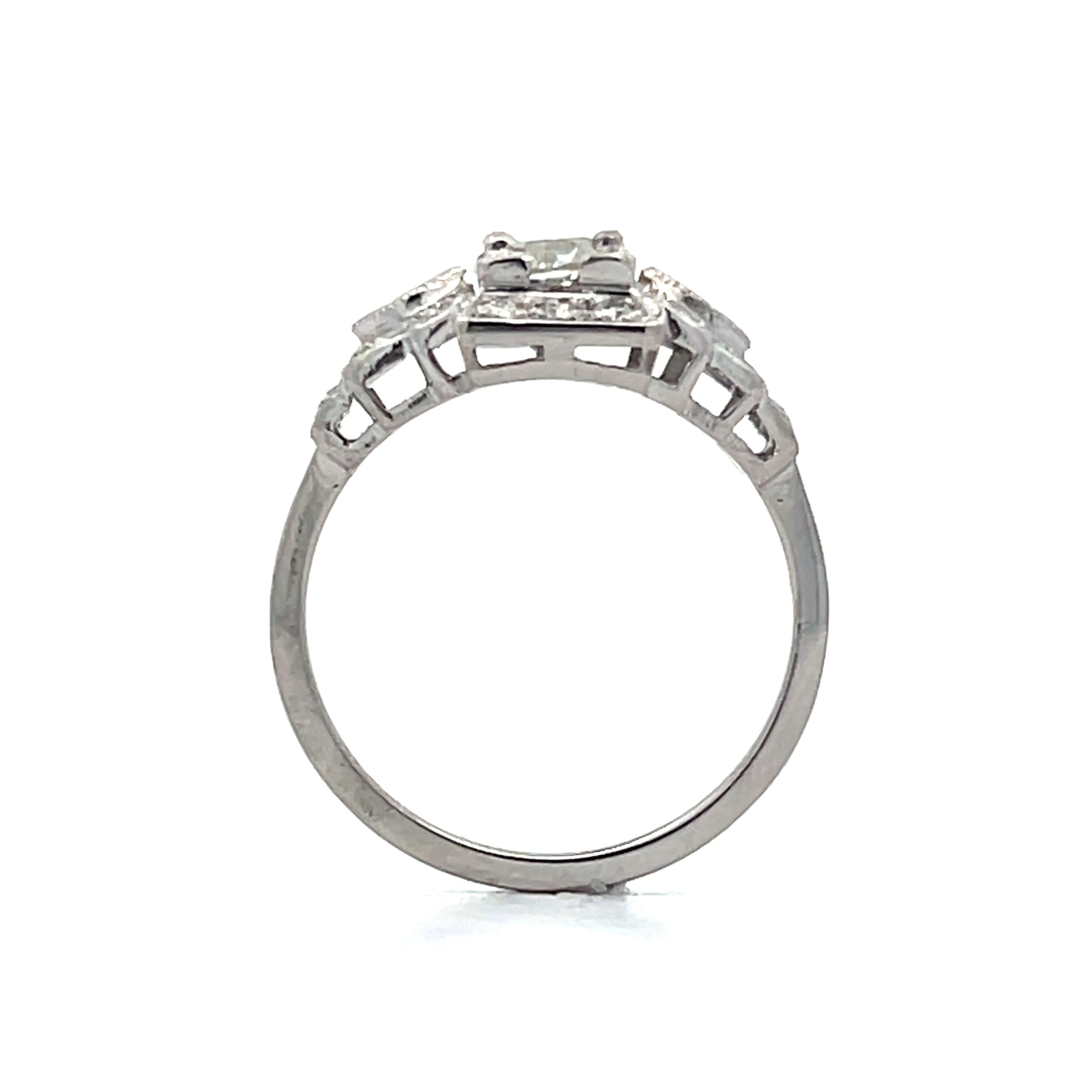.55 Antique Art Deco Step Engagement Ring in Platinum - Image 4