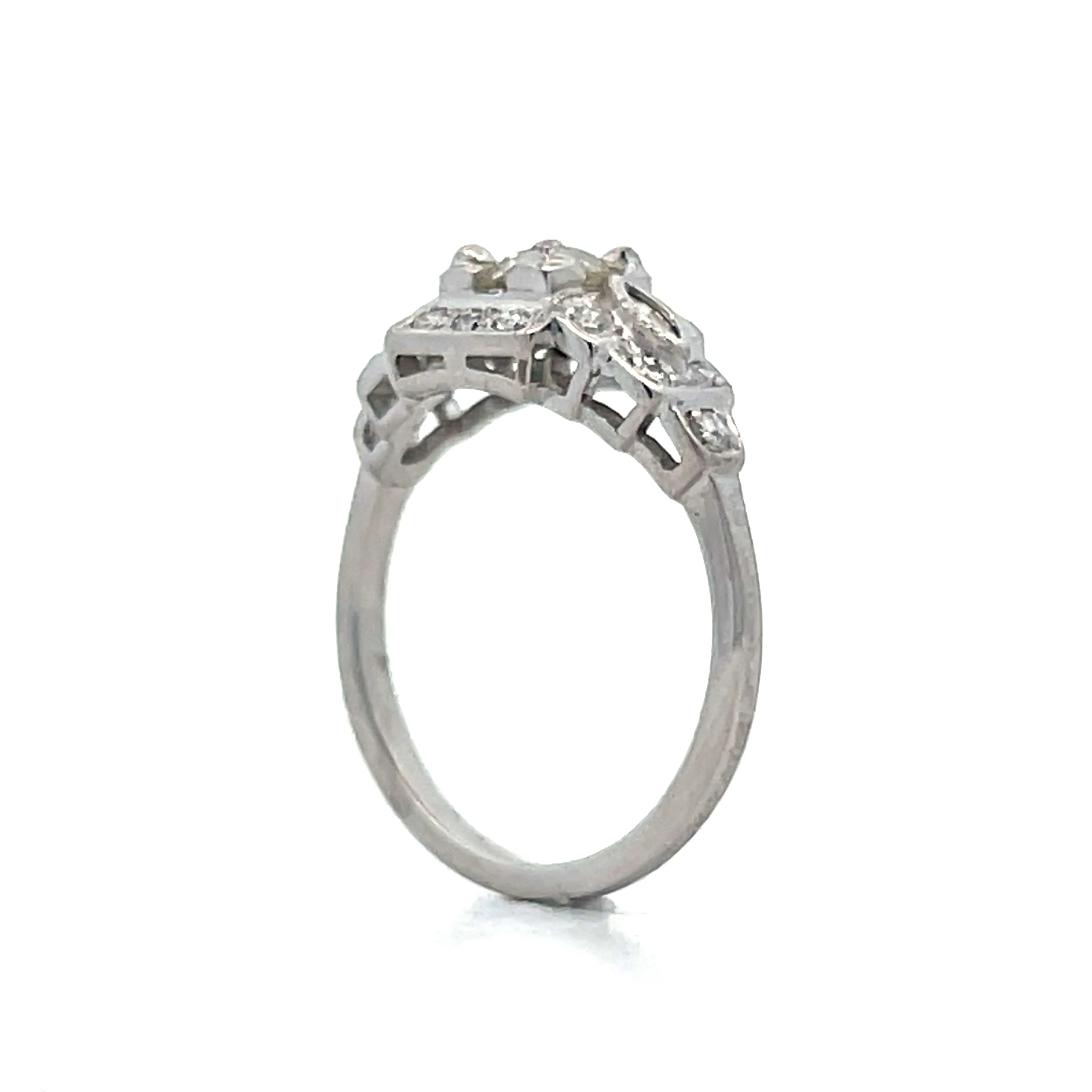 .55 Antique Art Deco Step Engagement Ring in Platinum - Image 5